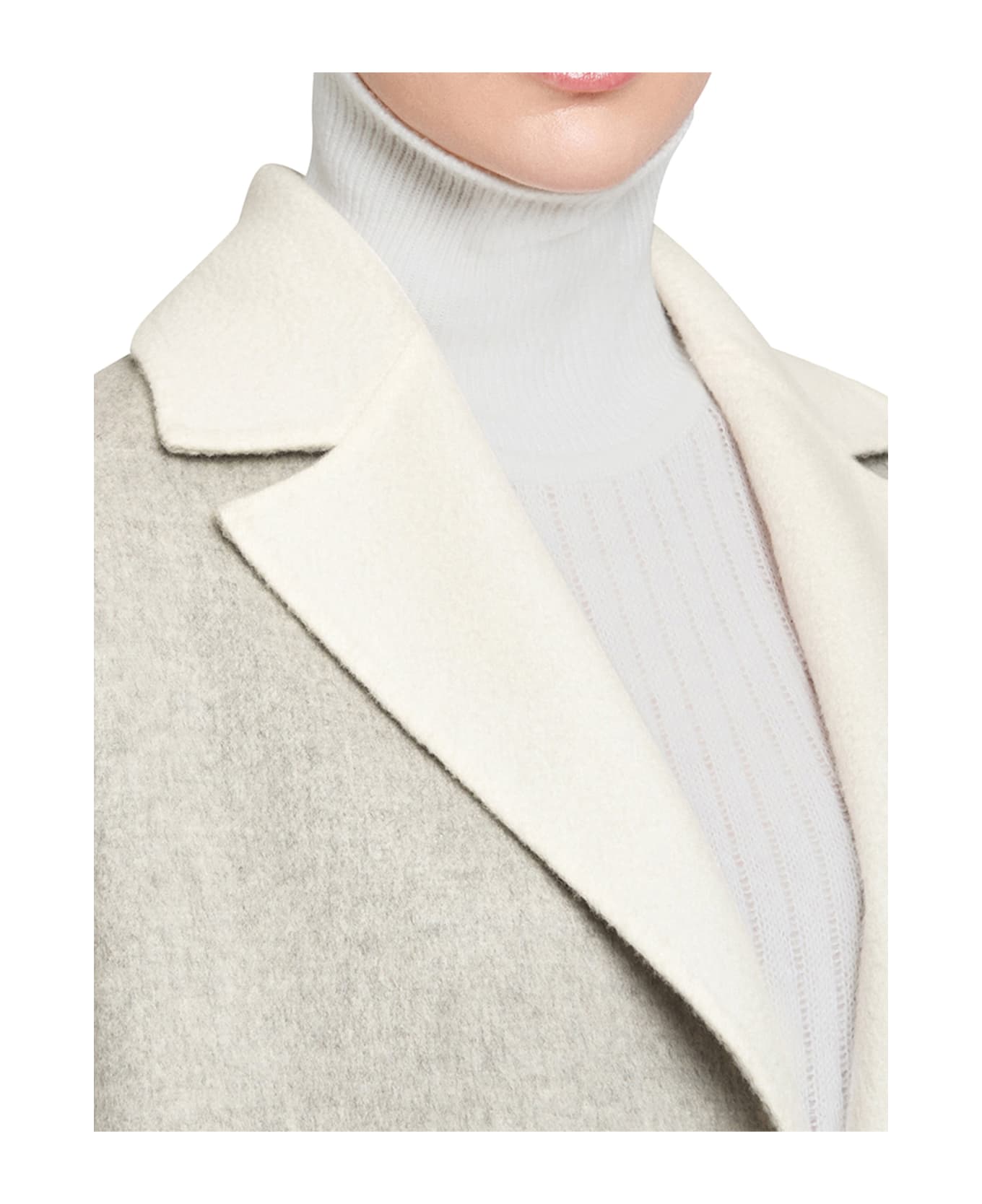 Kiton Coat Cashmere - WHITE