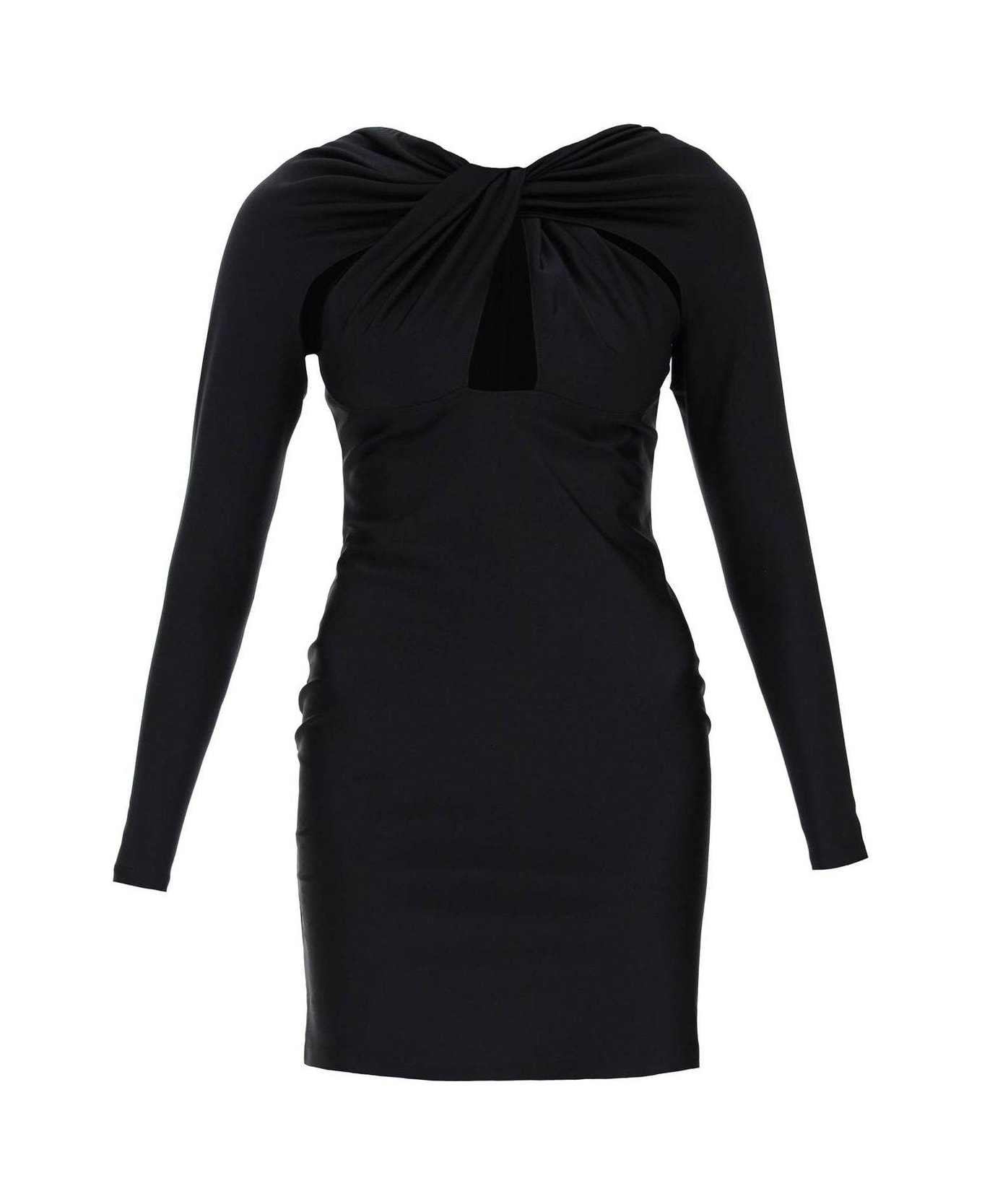 Coperni Twist Detailed Cut-out Mini Dress - Black