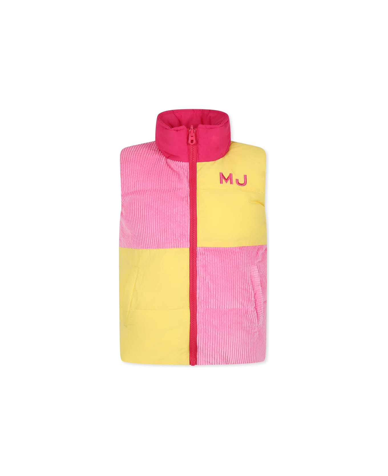 Marc Jacobs Pink Reversible Vest For Girl With Logo - Fuchsia