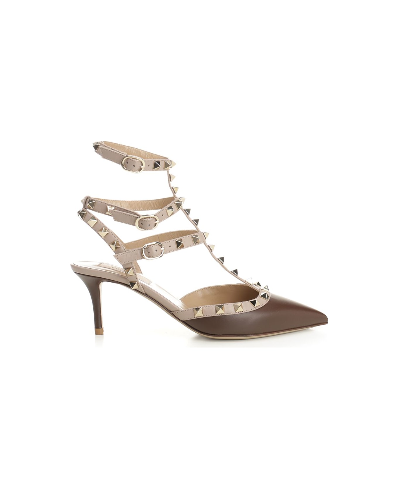 Valentino Garavani Pumps With 'rockstud' Straps - Brown