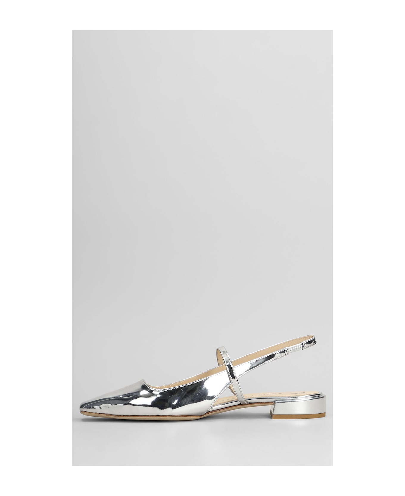 Fabio Rusconi Ballet Flats In Silver Leather - silver