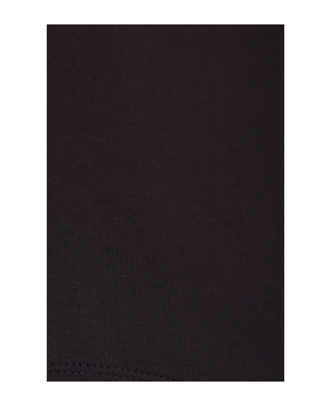 Zegna T-shirt In Cotone Con Ricamo Logo - Navy