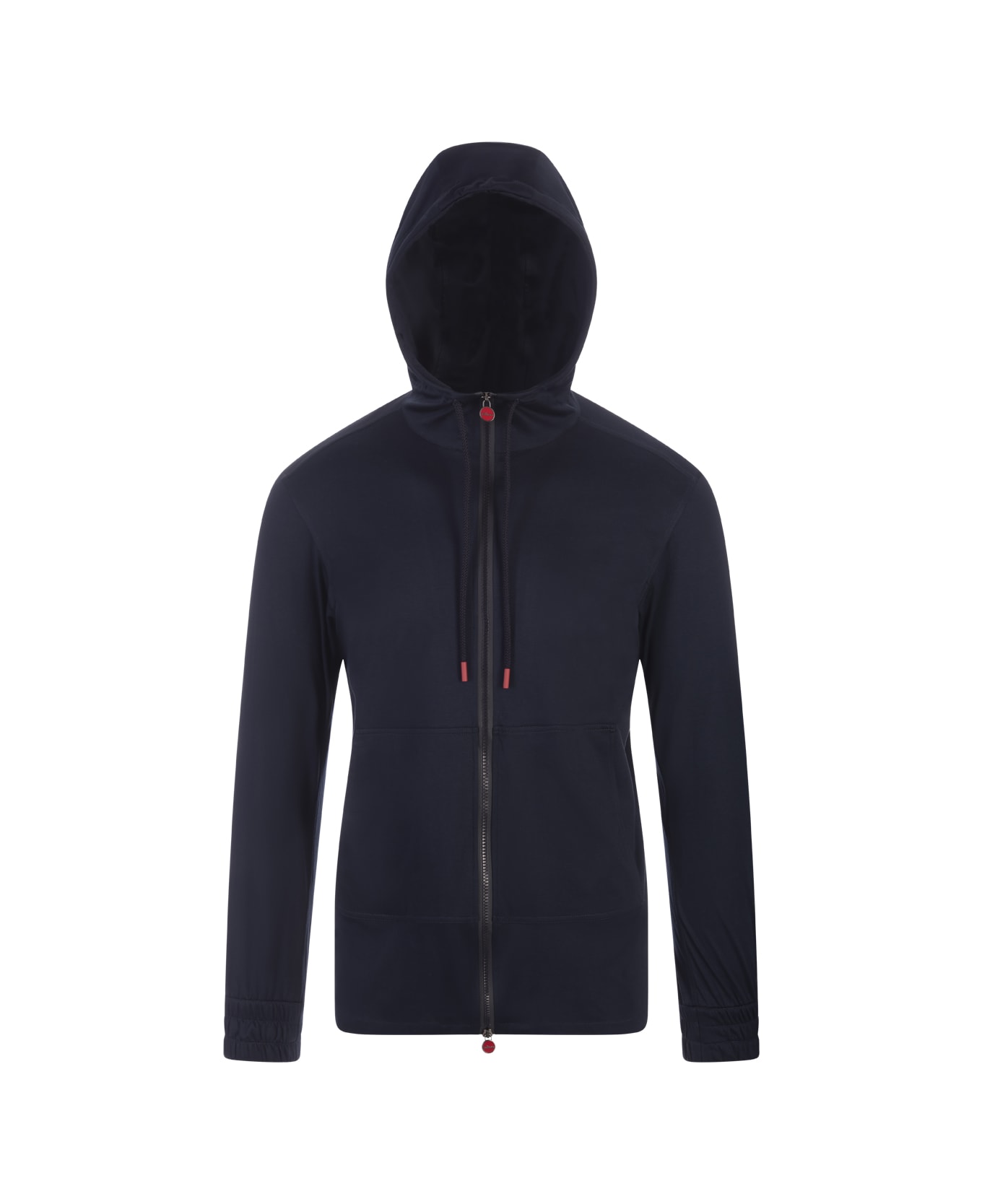 Kiton Umbi Hoodie With Zip In Blue - Blue ニットウェア