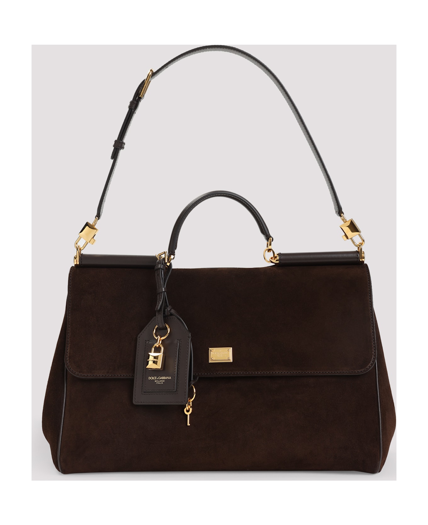Dolce 
Gabbana Sicily Soft Suede Bag - Ebano Moro