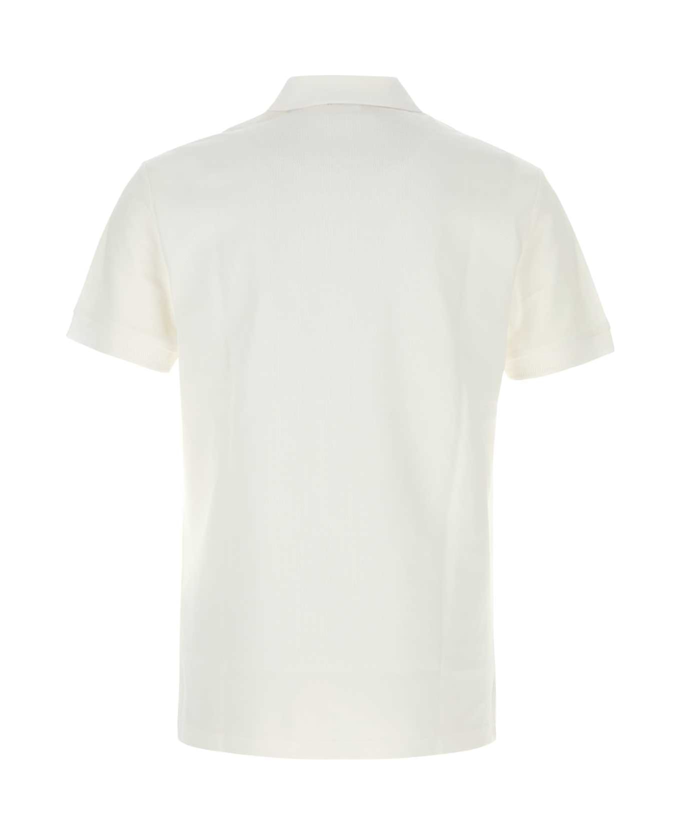 Burberry White Piquet Polo Shirt - WHITE
