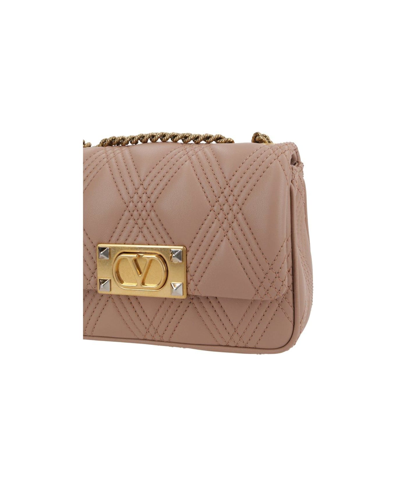 Valentino Garavani Garavani Rockstud Foldover Top Shoulder Bag - Pink