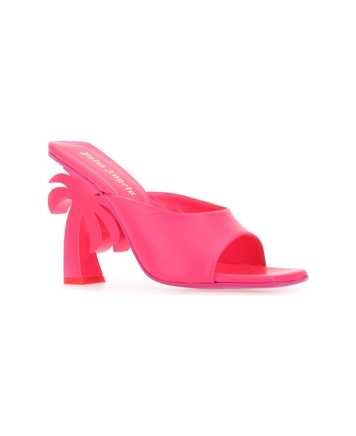 Palm Angels Fluo Pink Leather Mules - 3200
