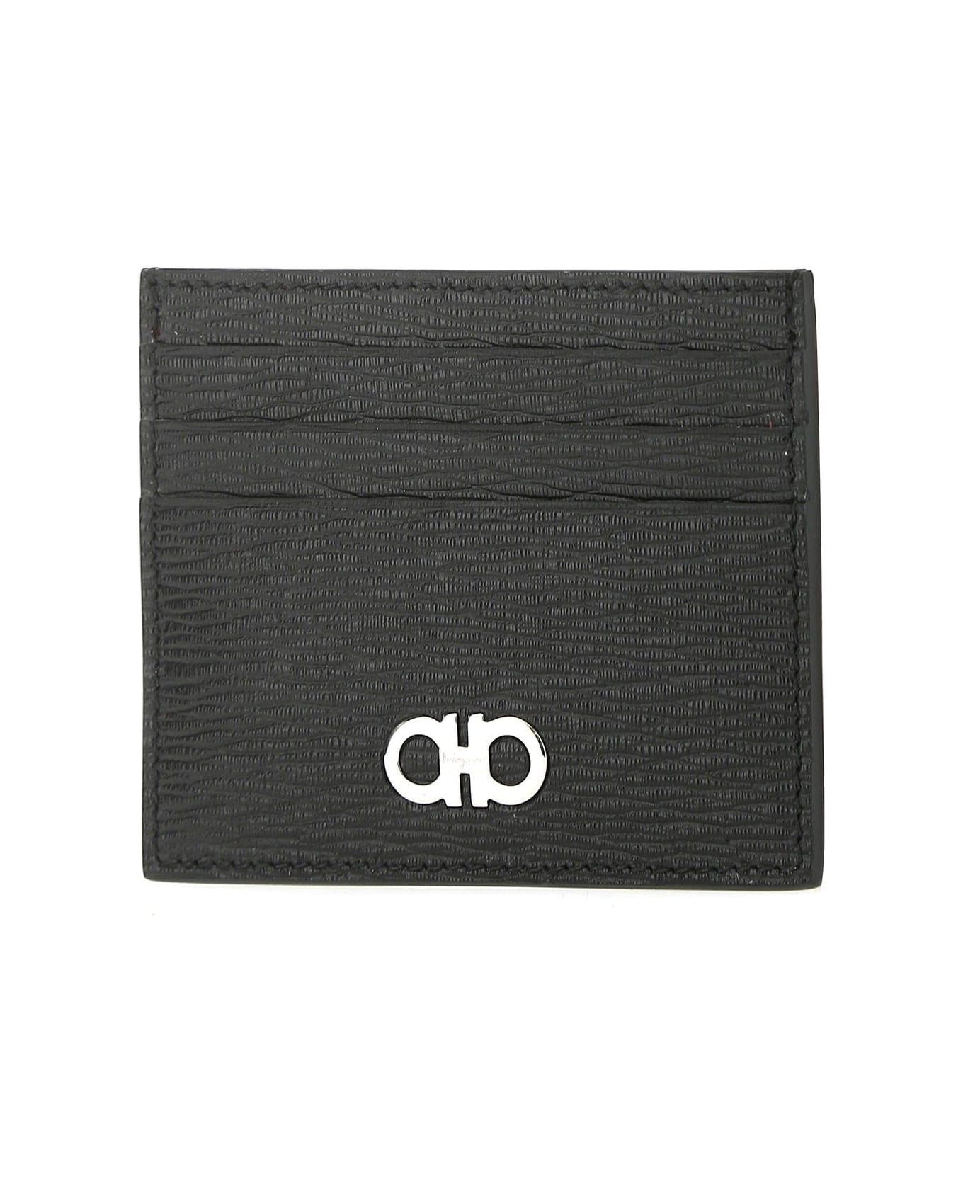 Ferragamo Two-tone Leather Card Holder - Nero/red 財布