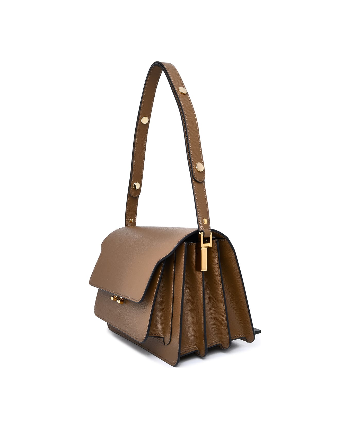 Marni Trunk Bag In Brown Leather - Brown ショルダーバッグ