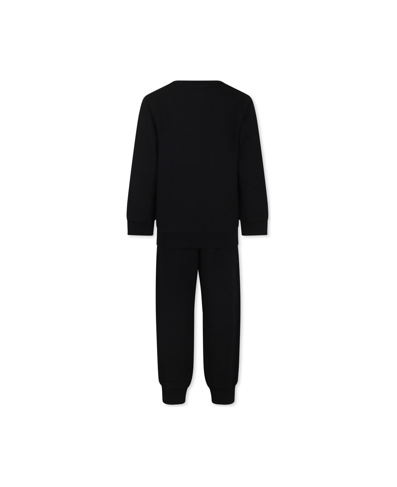 Balmain Black Suit For Kids With Logo - Black