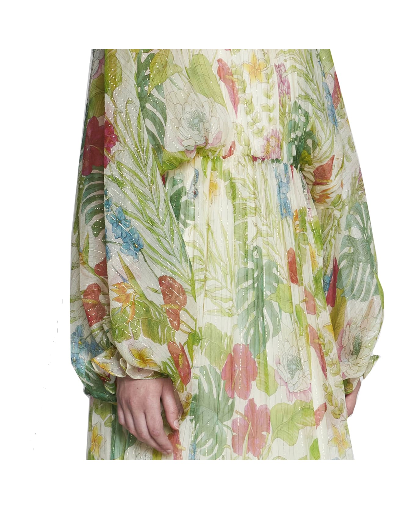 Gucci Silk Printed Midi Dress - Green ワンピース＆ドレス