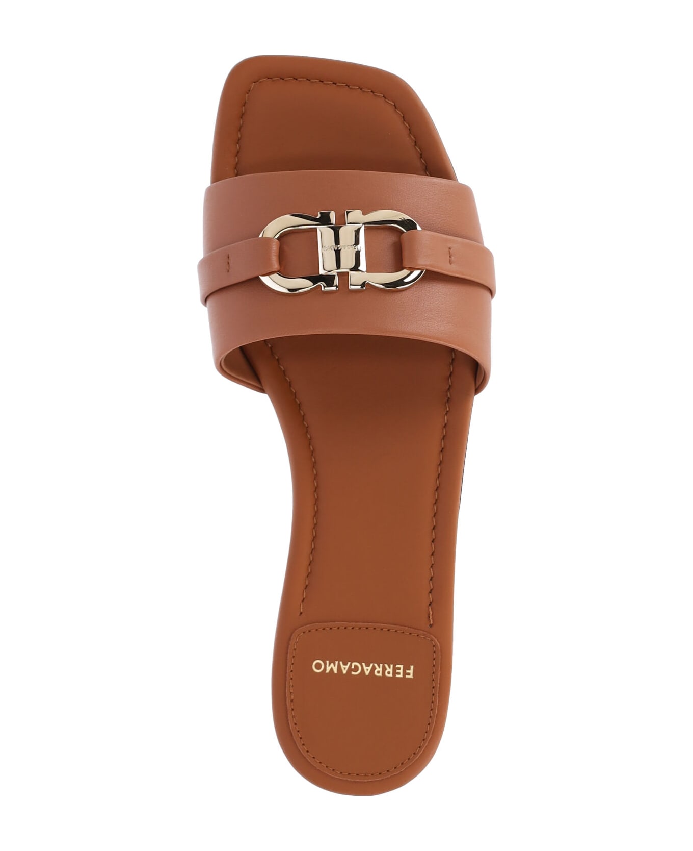 Ferragamo 'gancini' Sandals - Brown