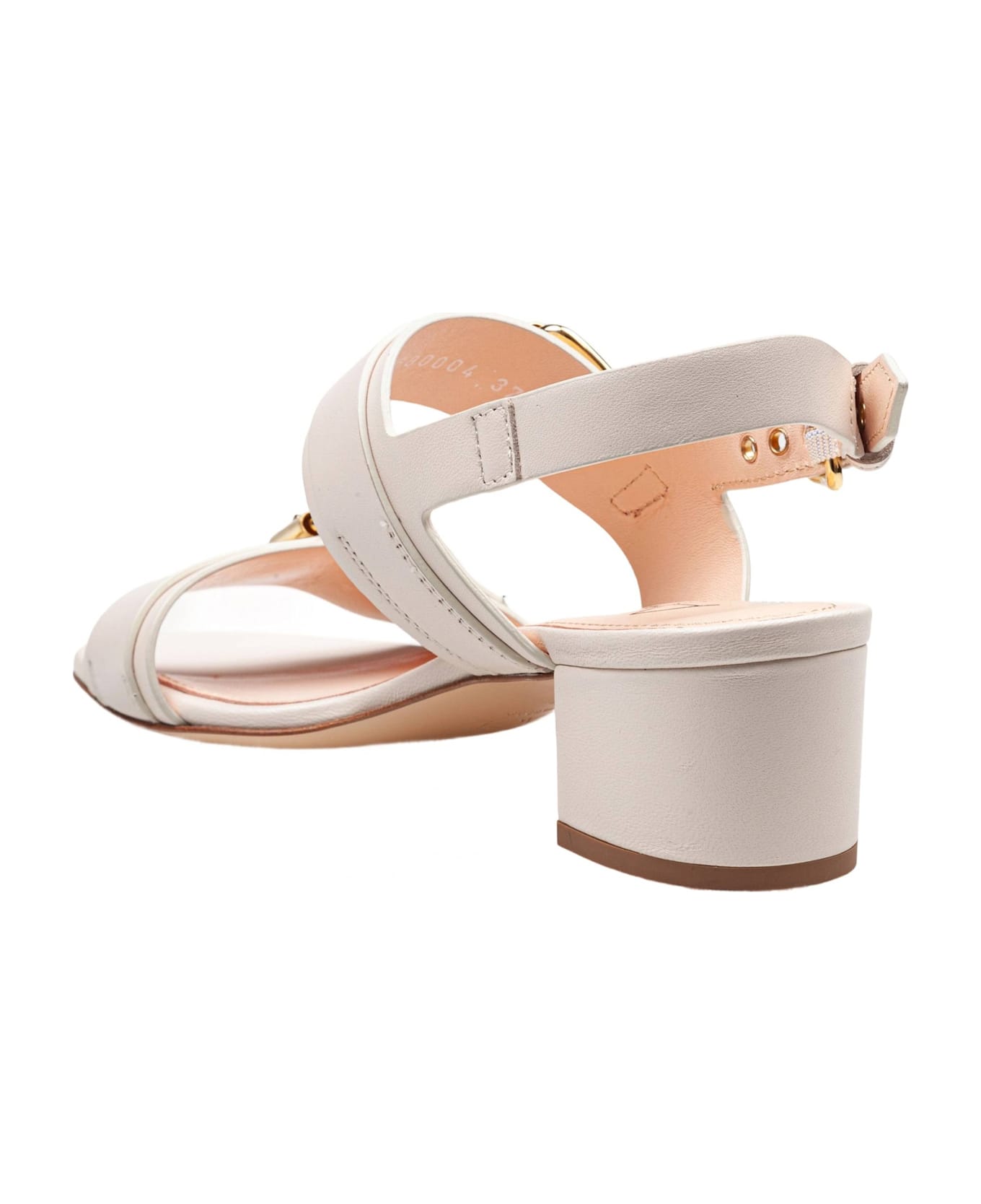 AGL Lala Straps Leather Sandal Chalk Color - PLASTER