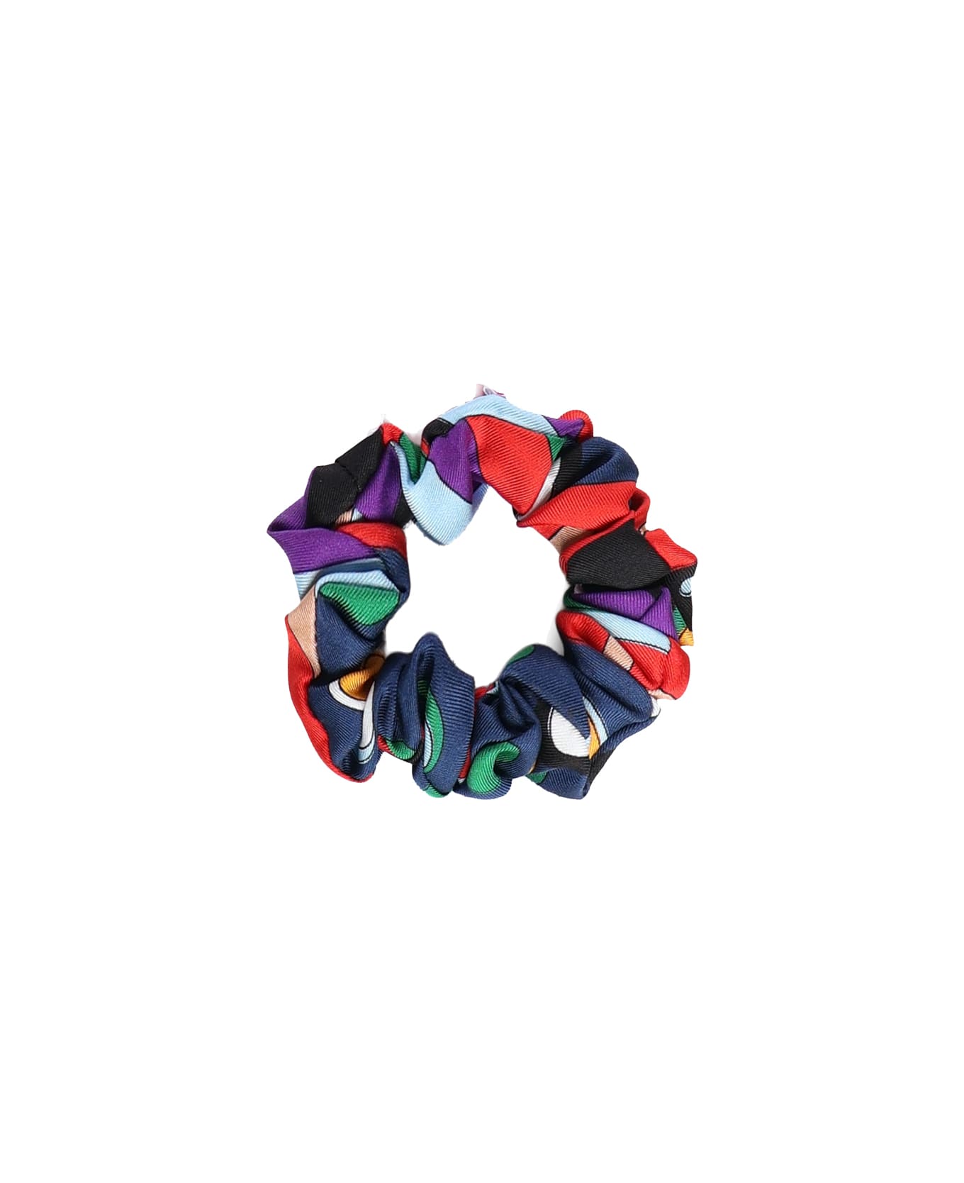 Pucci Hair Scrunchie With Fountain Print - PURPLE/RED