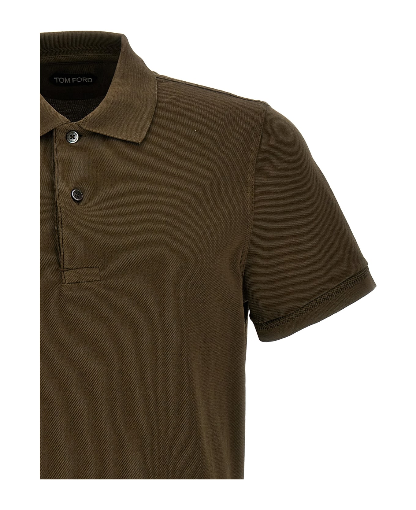Tom Ford Piqué Cotton Polo Shirt - Green