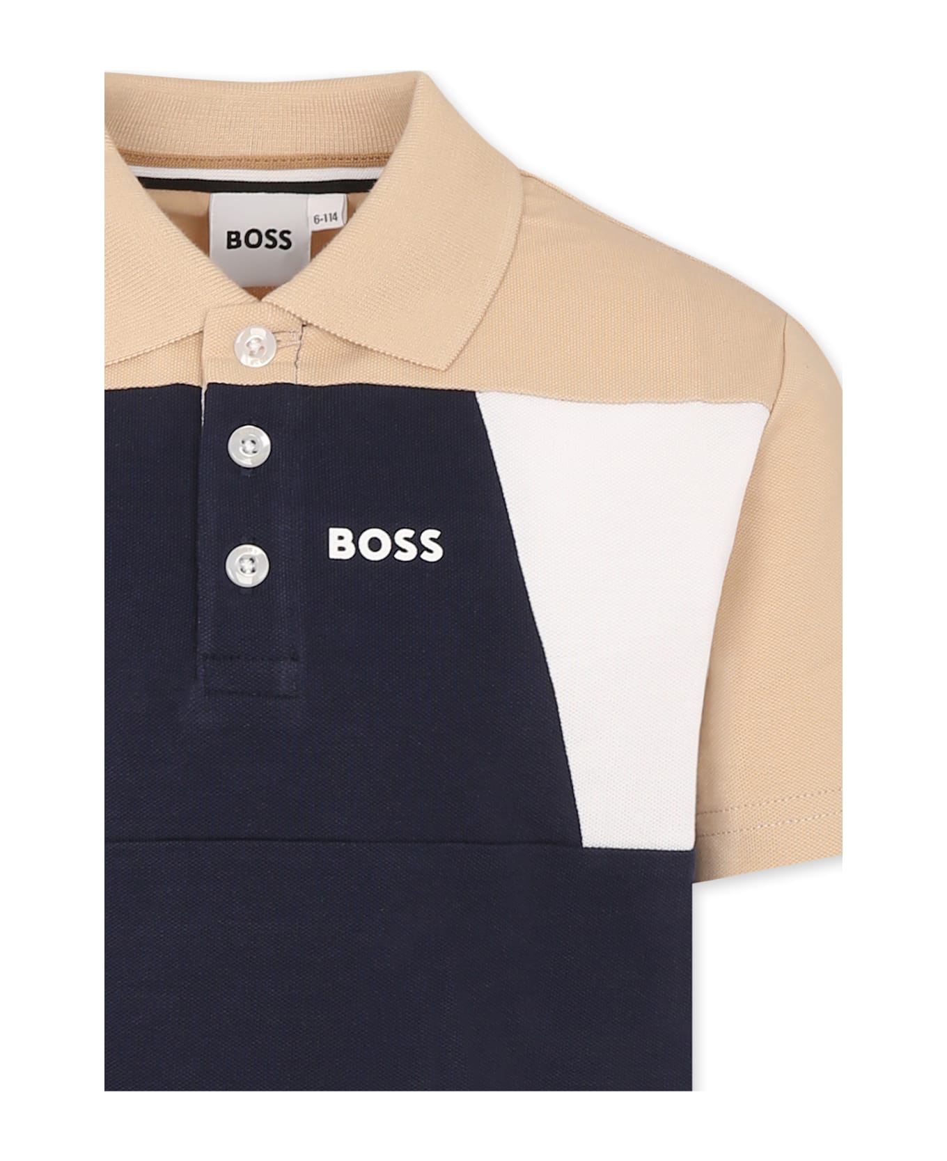 Hugo Boss Blue Polo Shirt For Boy With Logo - Blue