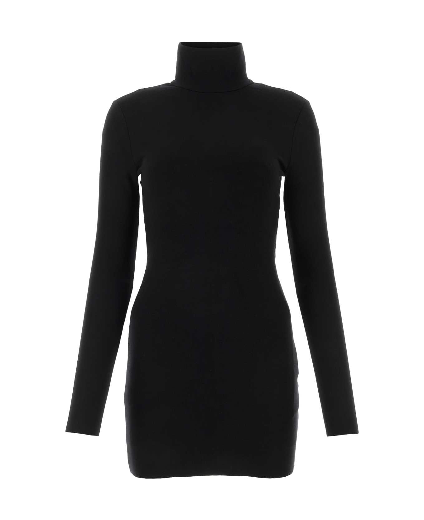 Ami Alexandre Mattiussi Black Stretch Lyocell Blend Mini Dress - Black