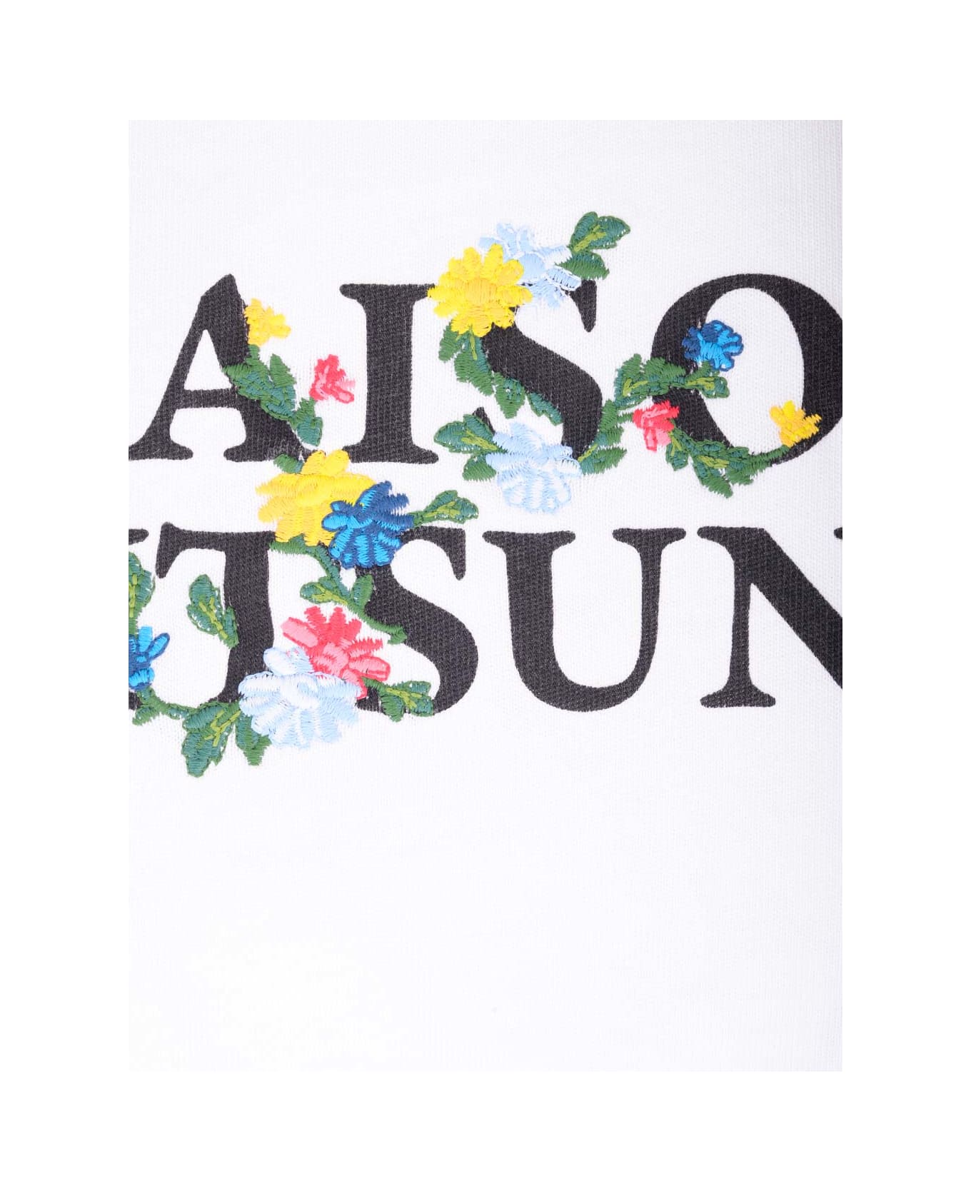 Maison Kitsuné Flowers Embroidery T-shirt - White