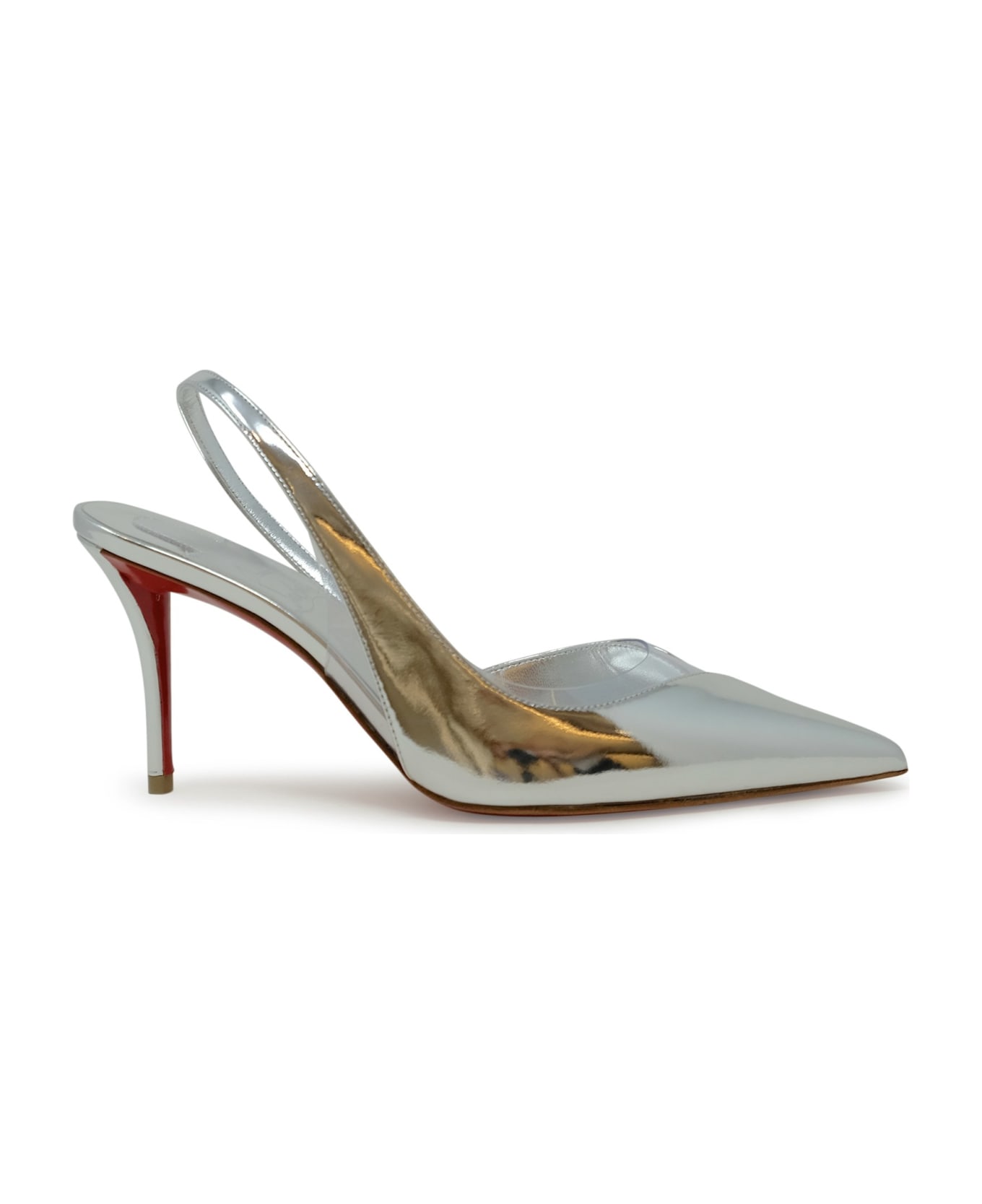 Christian Louboutin Silver Patent Leather Posticha 80 Pumps - SILVER