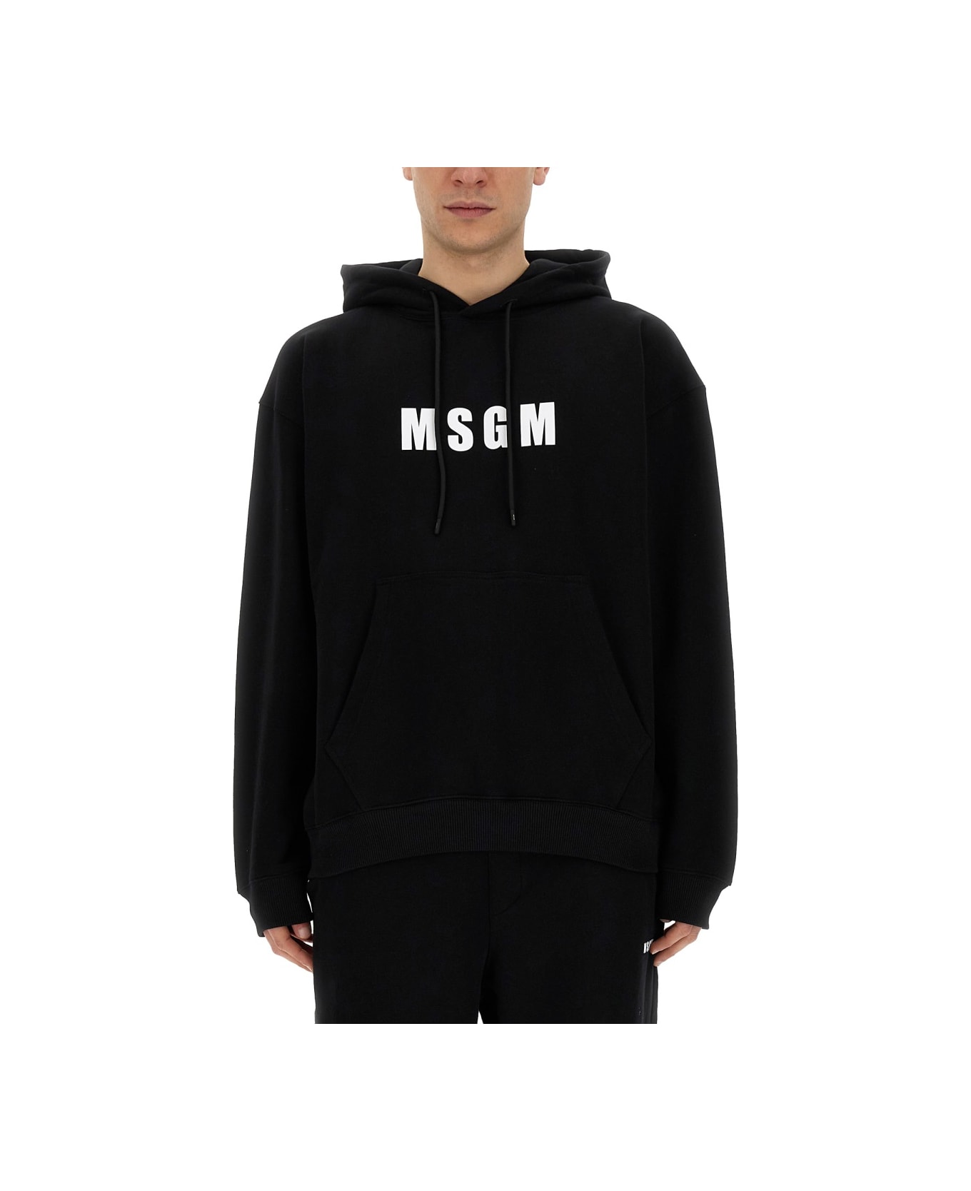 MSGM Sweatshirt With Logo - BLACK