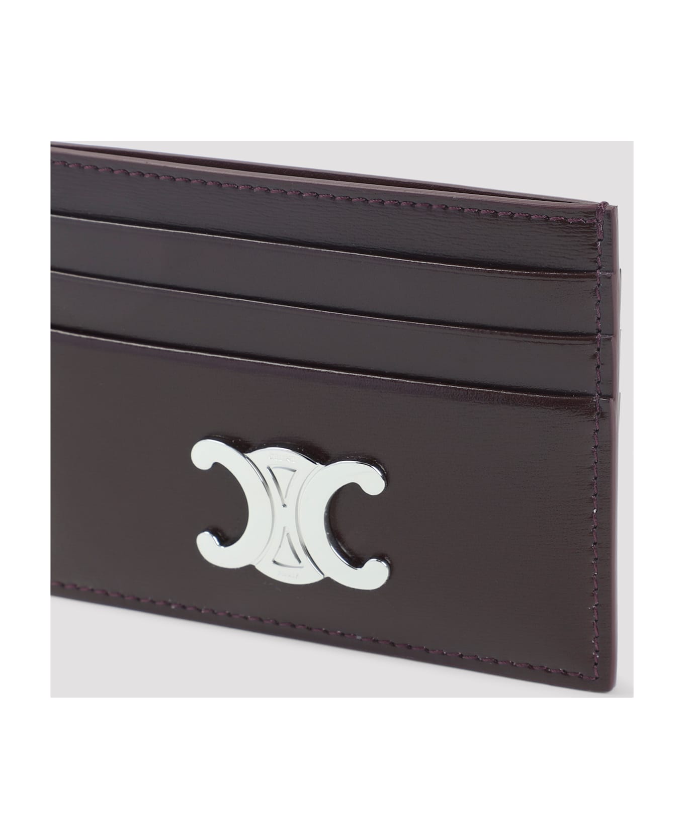 Celine Triomphe Card Holder - Dc Deep Burgundy