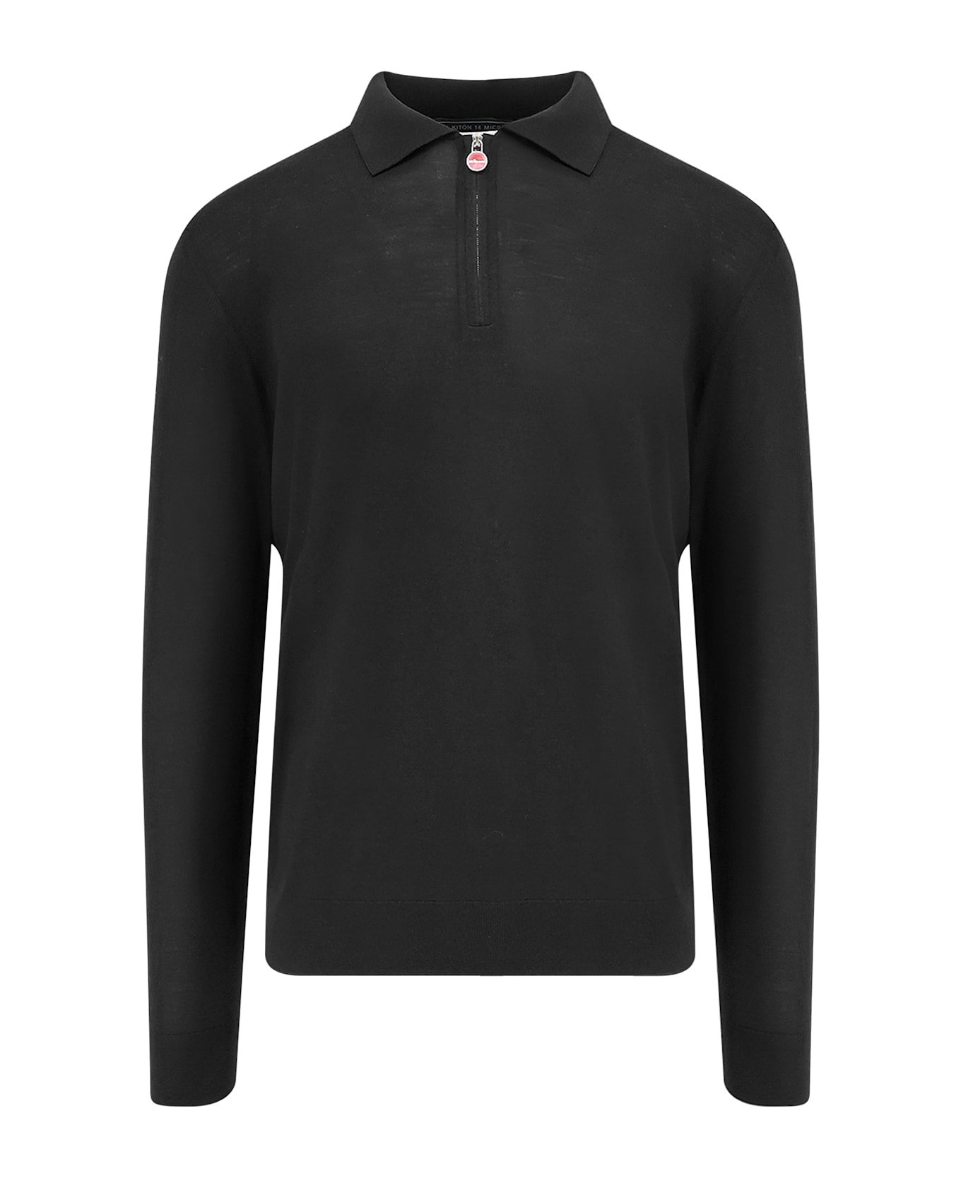 Kiton Wool Polo Shirt - Black
