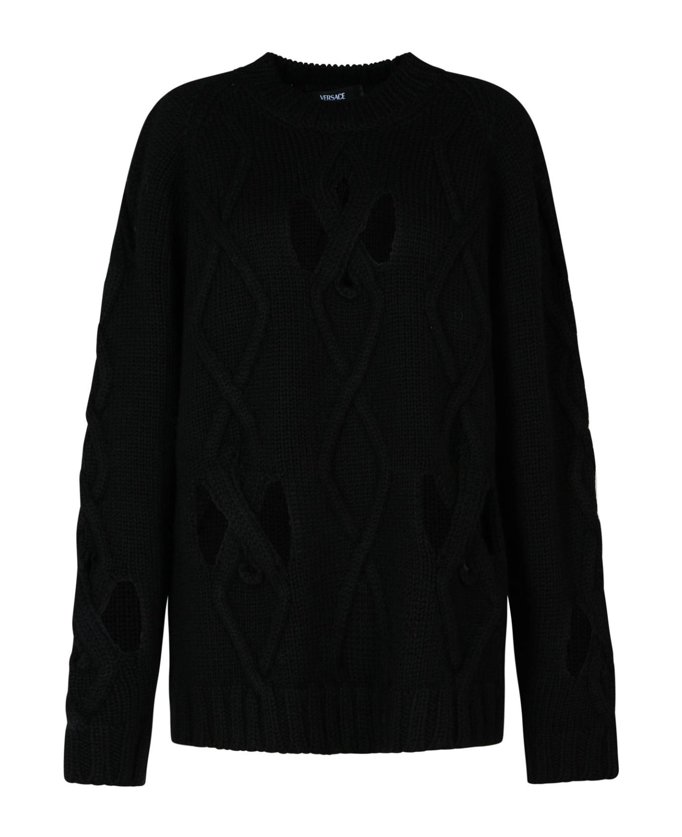 Versace Black Wool Blend Sweater - Black ニットウェア