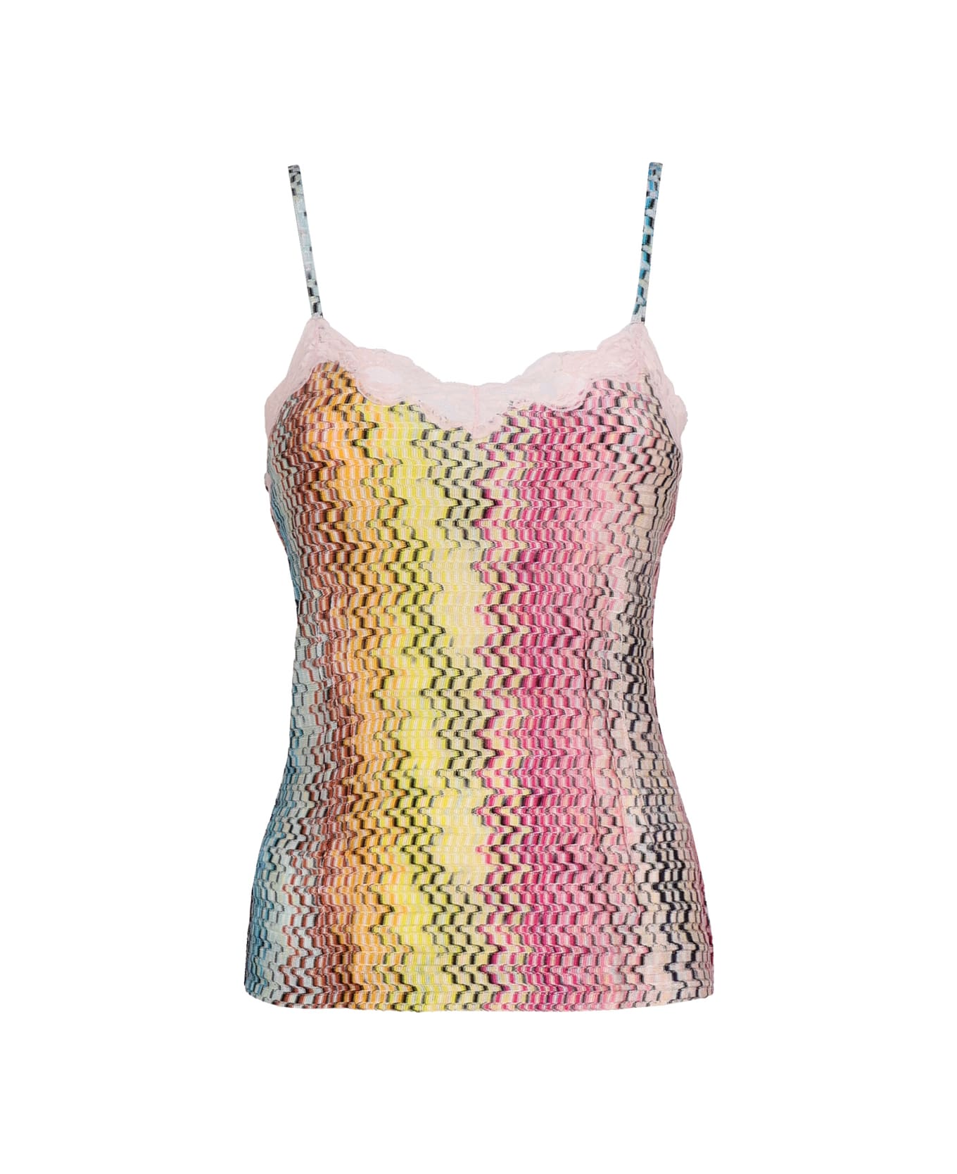 Missoni Top With Thin Straps And Lace Insert - Multicolore
