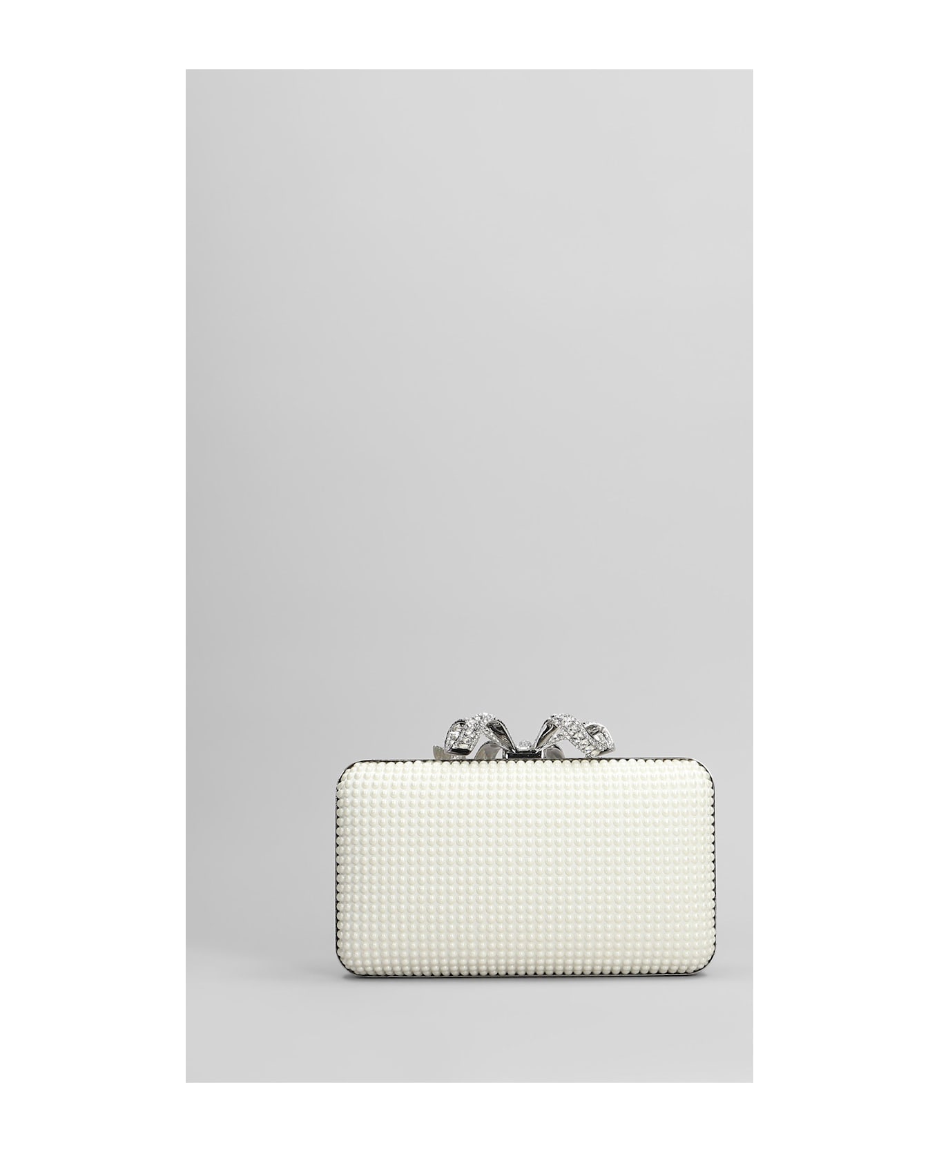 self-portrait Clutch In White Polyester - white