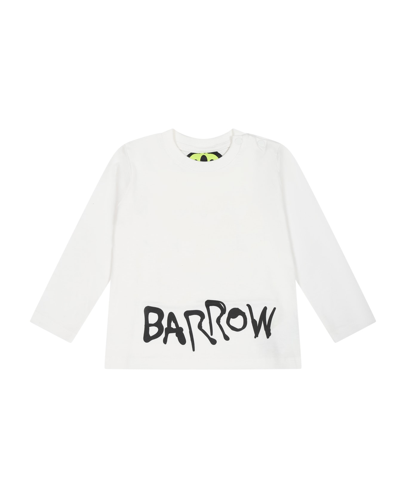 Barrow White T-shirt For Baby Kids With Logo And Teddy Bear - Off white