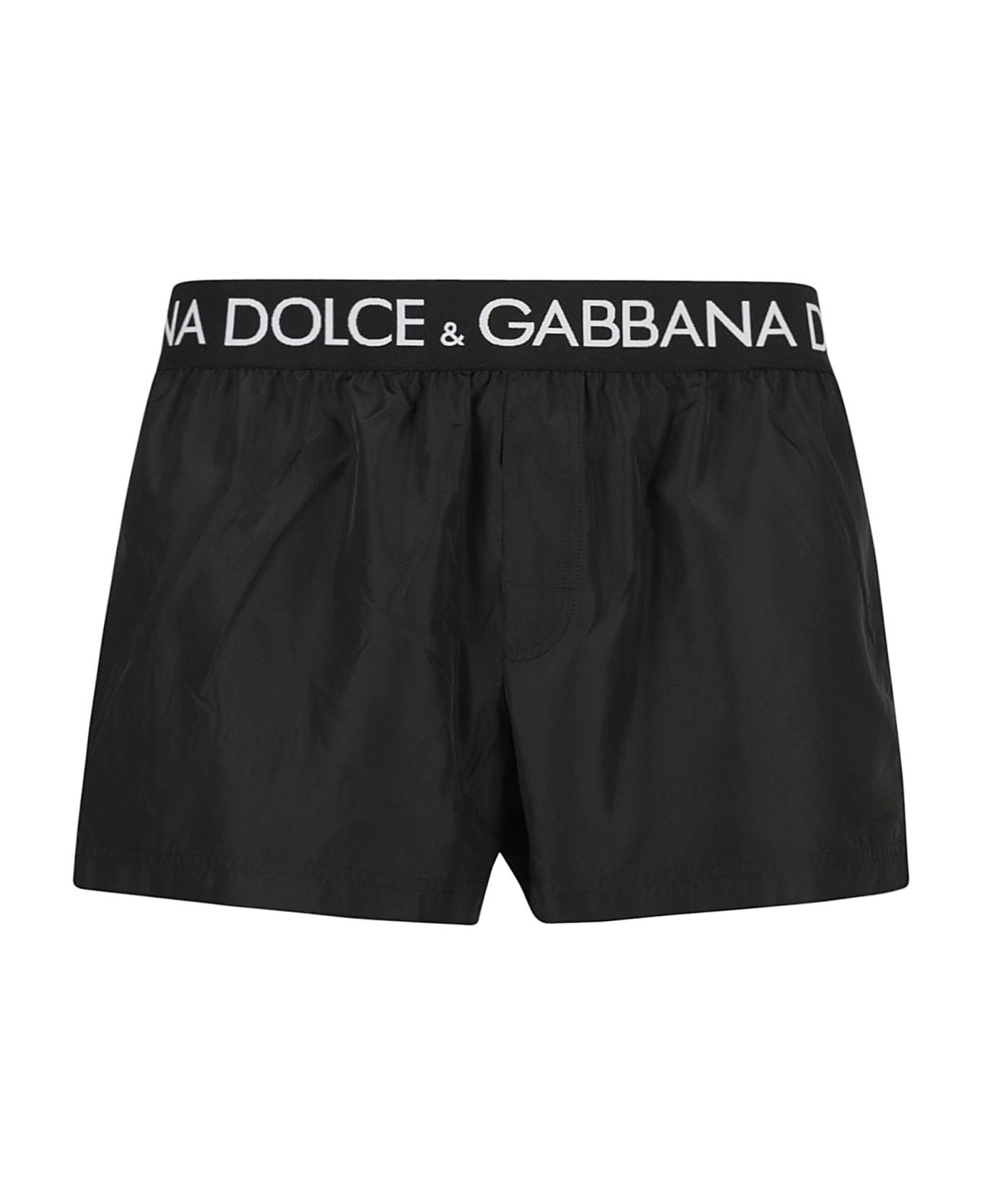 Dolce & Gabbana Waist Logo Boxer Shorts - Black