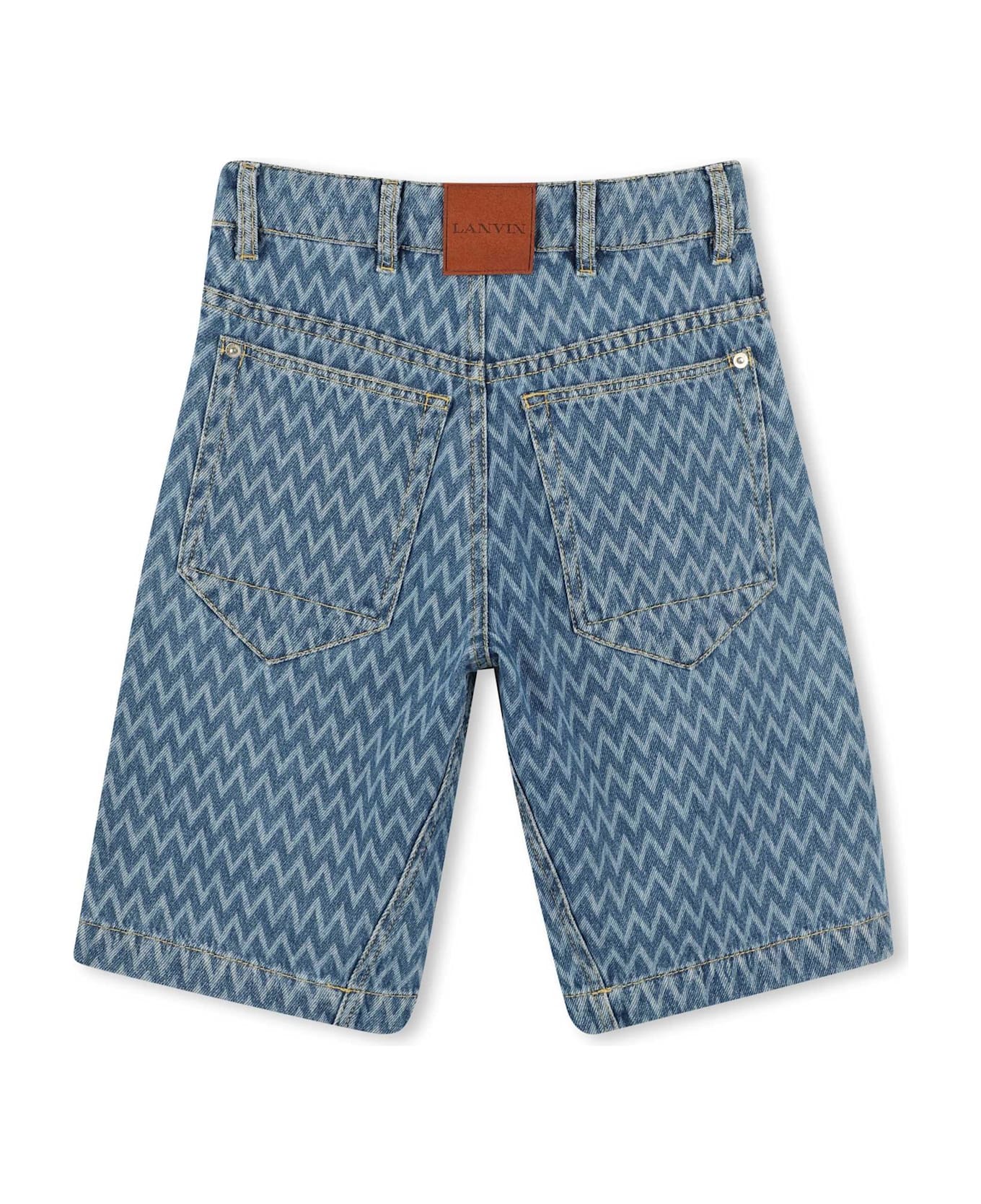 Lanvin Bermuda Shorts With Logo - Blue