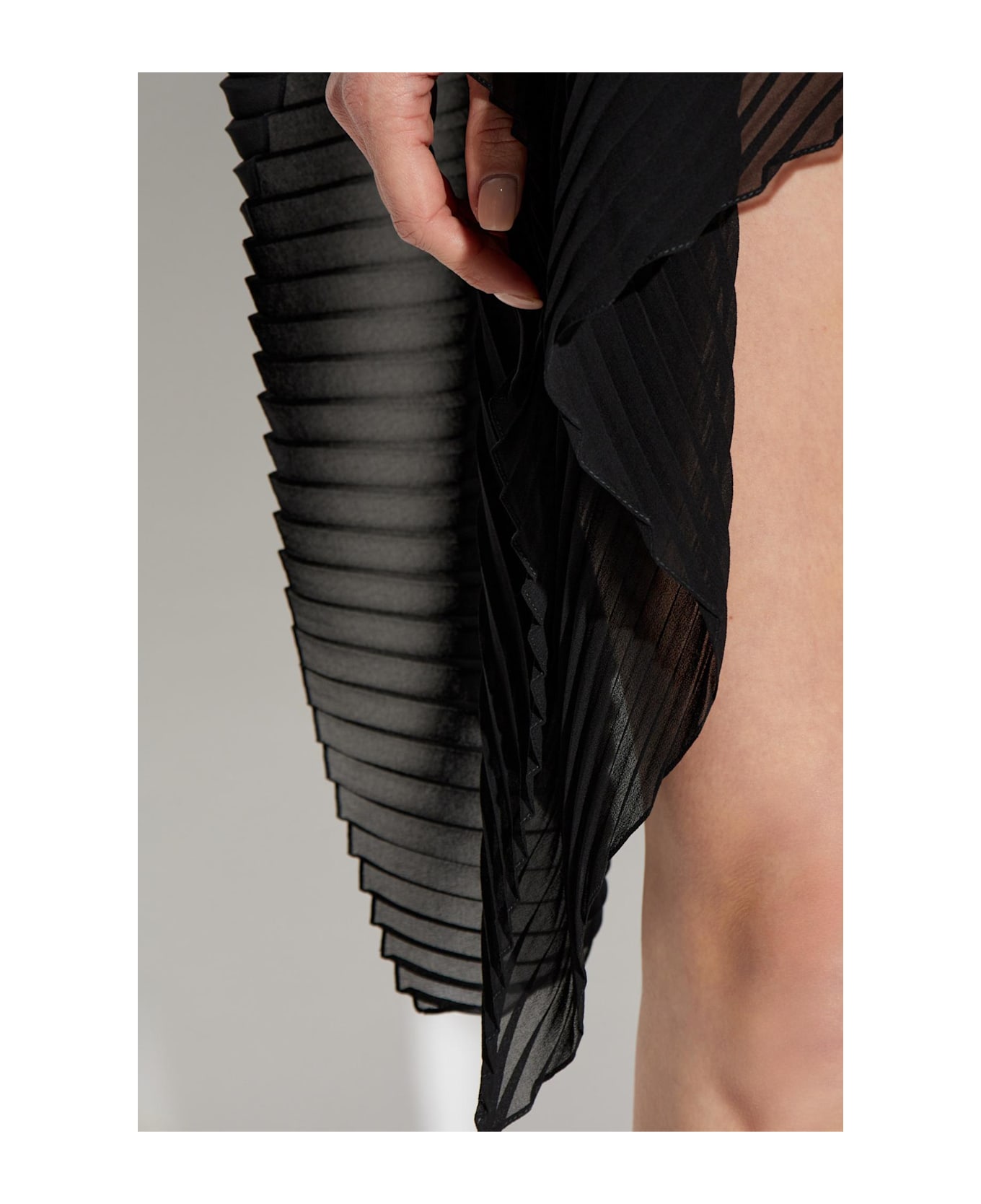 Emporio Armani Pleated Poncho - Black