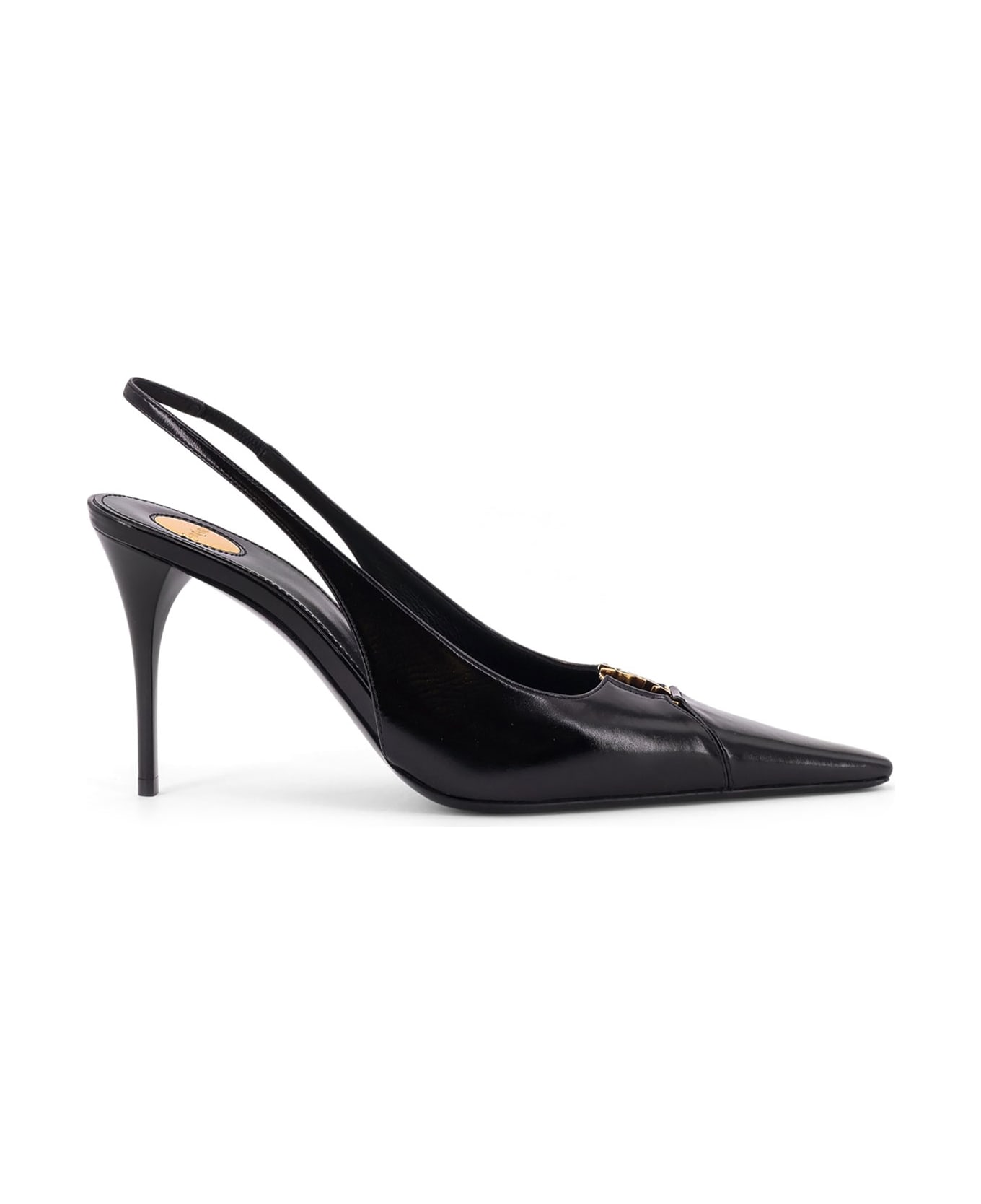 Saint Laurent Babylone 90 Pum Leather Slingback Pumps - NERO/NERO/NERO