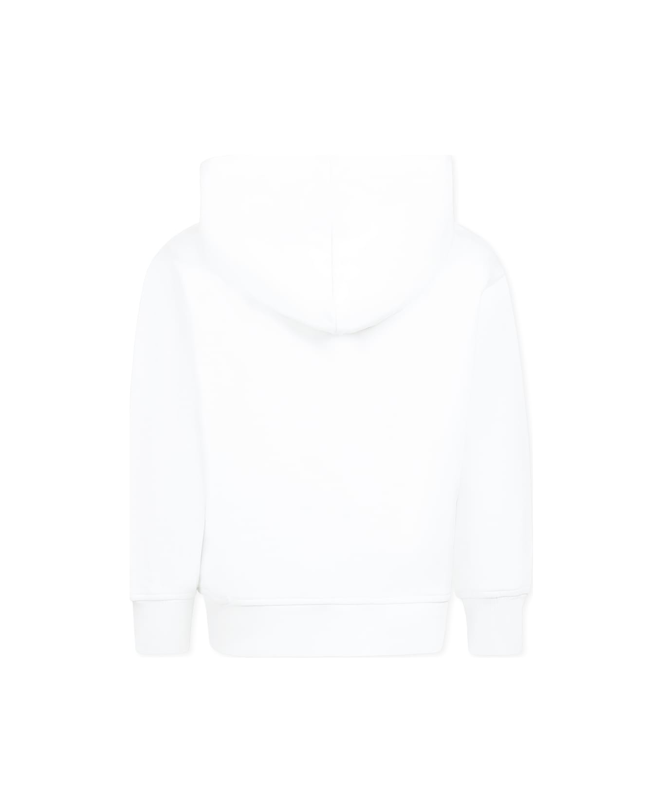 MSGM White Sweatshirt For Kids With Logo - White