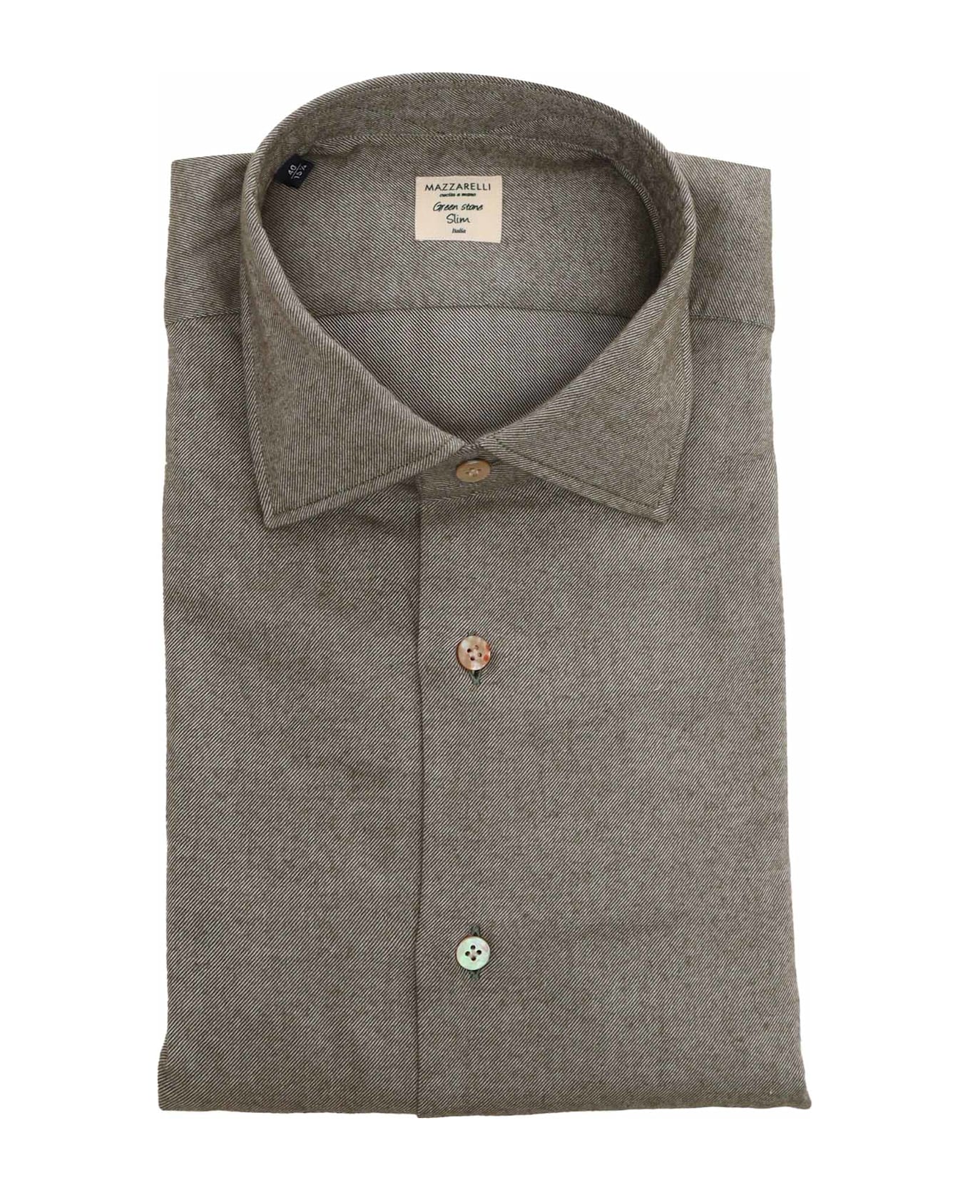 Mazzarelli Green Cotton Shirt - GREEN