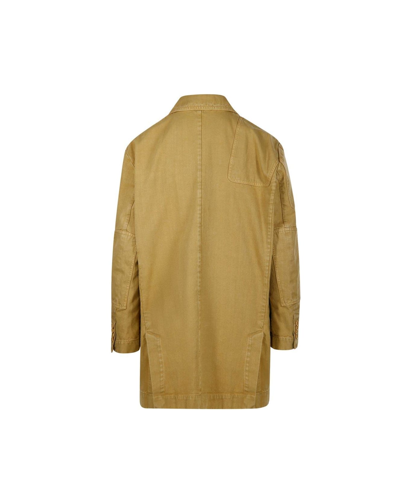 Max Mara Single-breasted Long-sleeved Jacket - Yellow コート