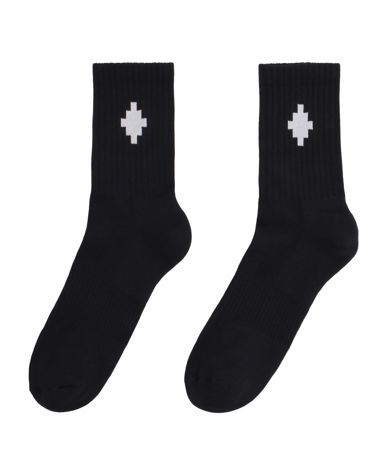 Marcelo Burlon Cotton Socks With Logo - black