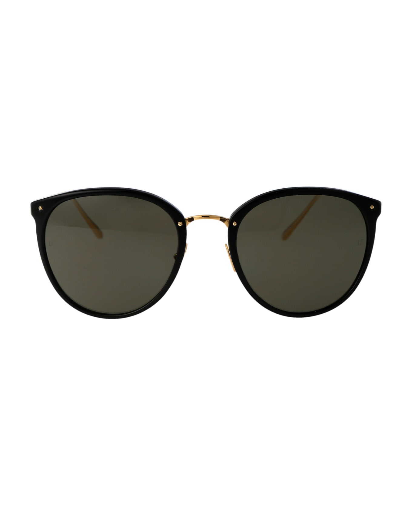 Linda Farrow Calthorpe Sunglasses - BLACK/YELLOWGOLD/GREY サングラス