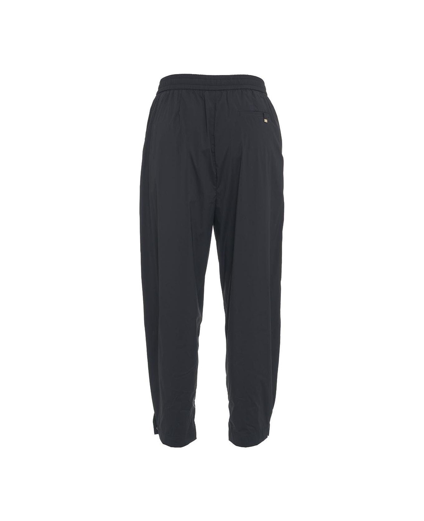Herno Lightweight Drawstring Cropped Trousers - Black ボトムス