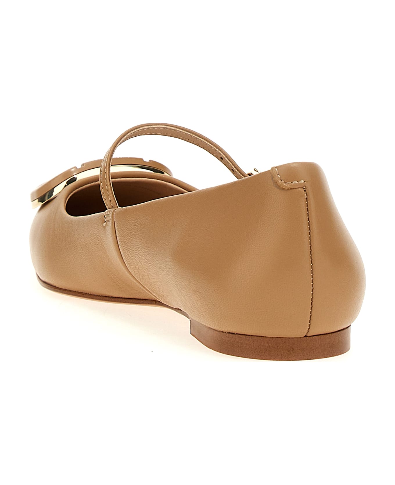 TwinSet 
oval T
 Ballet Flats - Beige