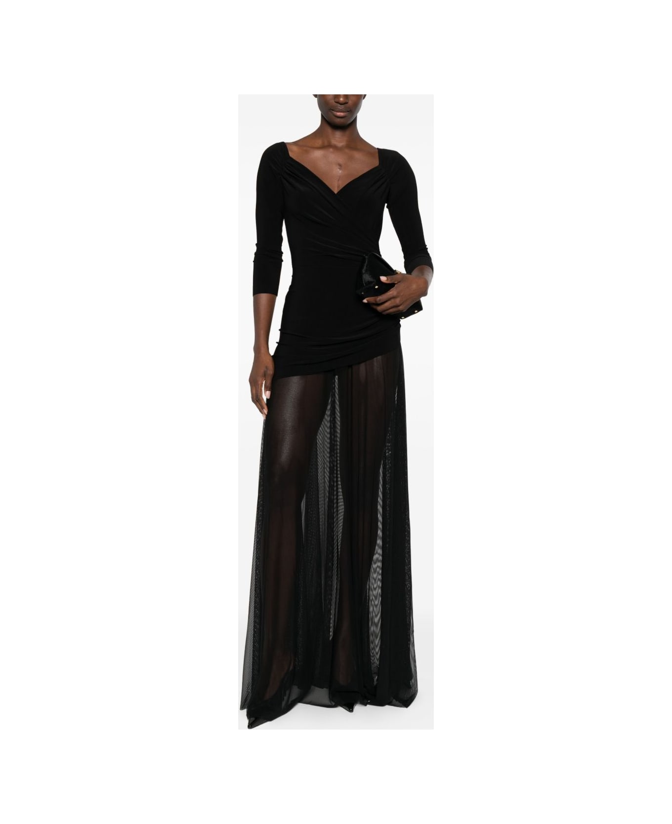 Norma Kamali Draped Long Dress - Black