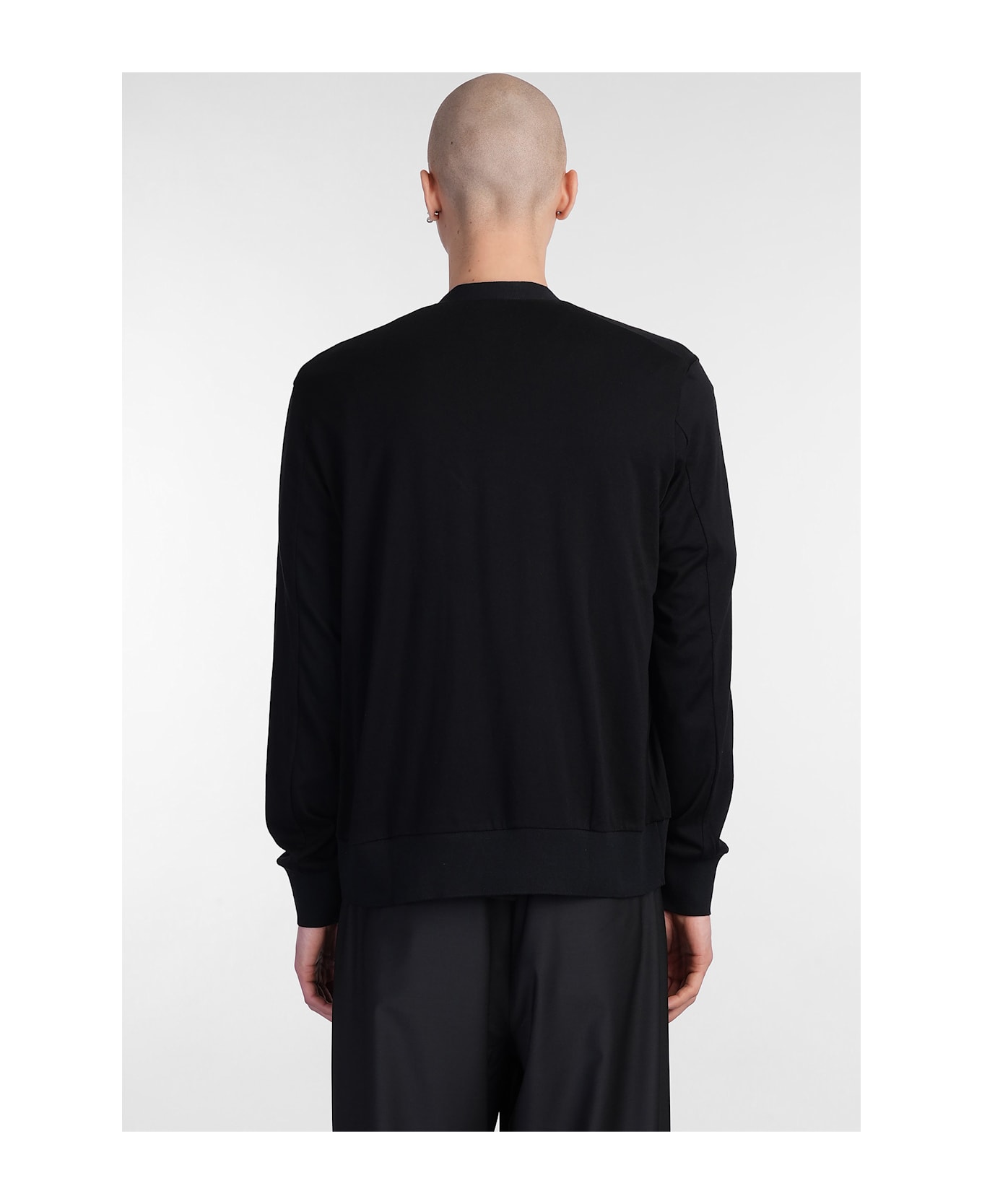 Attachment Cardigan In Black Cotton - black