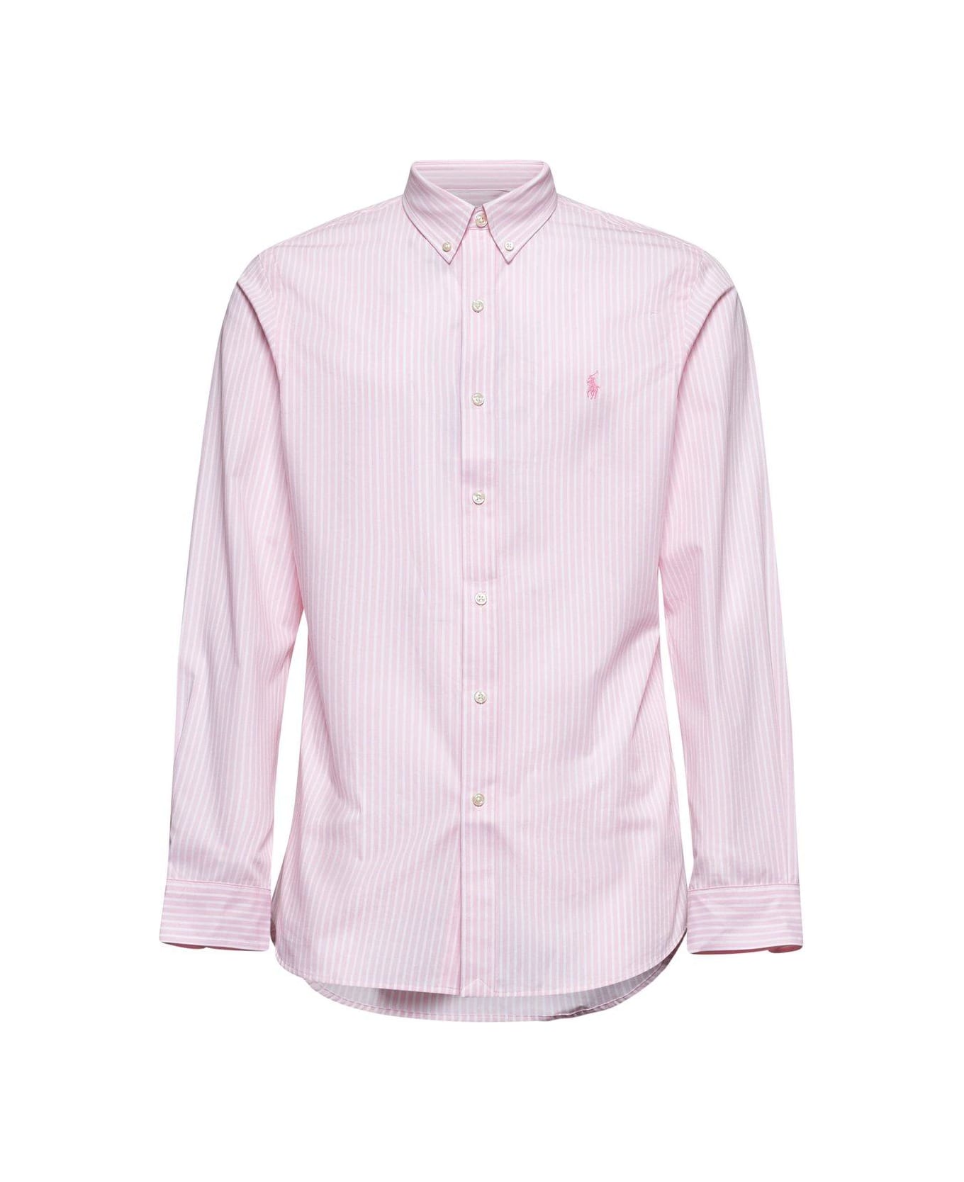 Polo Ralph Lauren All Fit Striped Stretch Poplin Shirt - Rosa