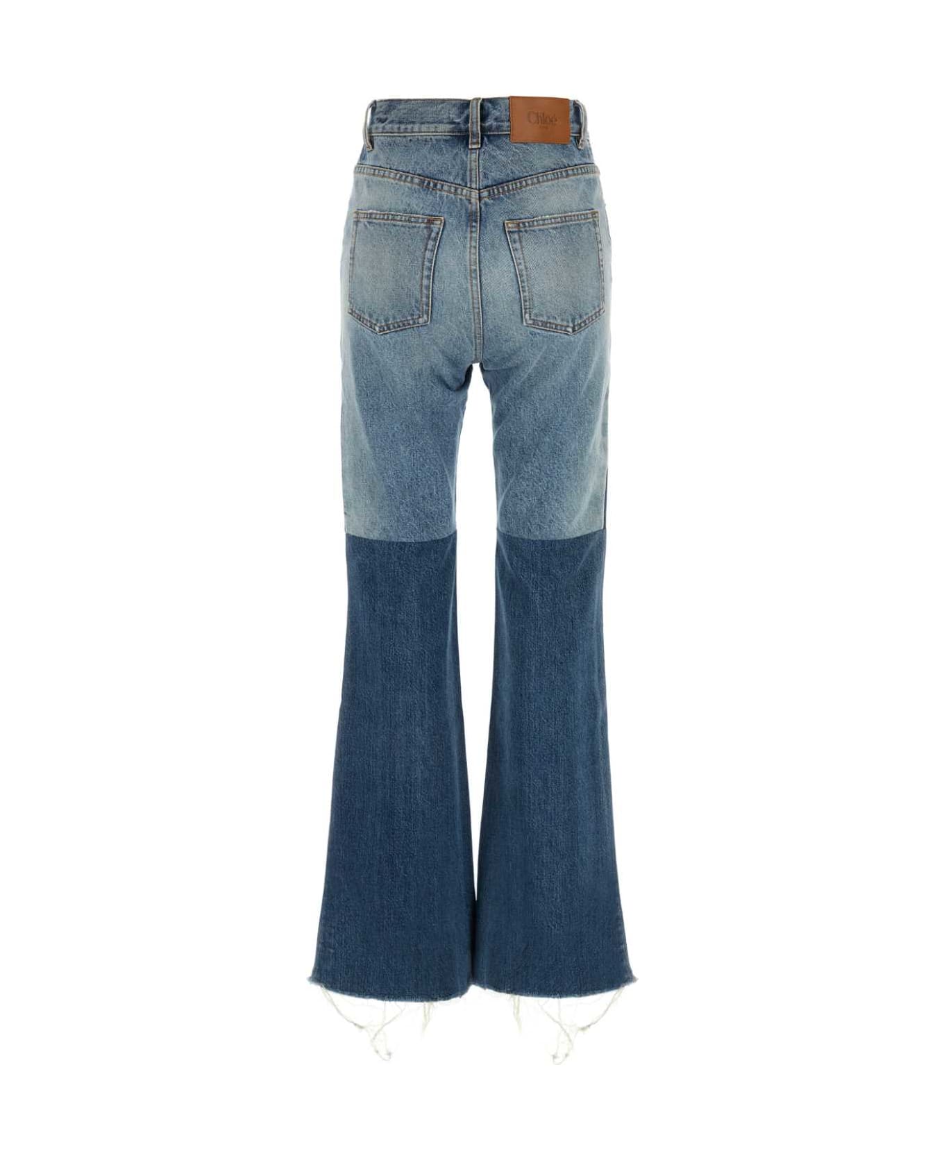 Chloé Two-tone Denim Jeans - MULTICOLORBLUE4