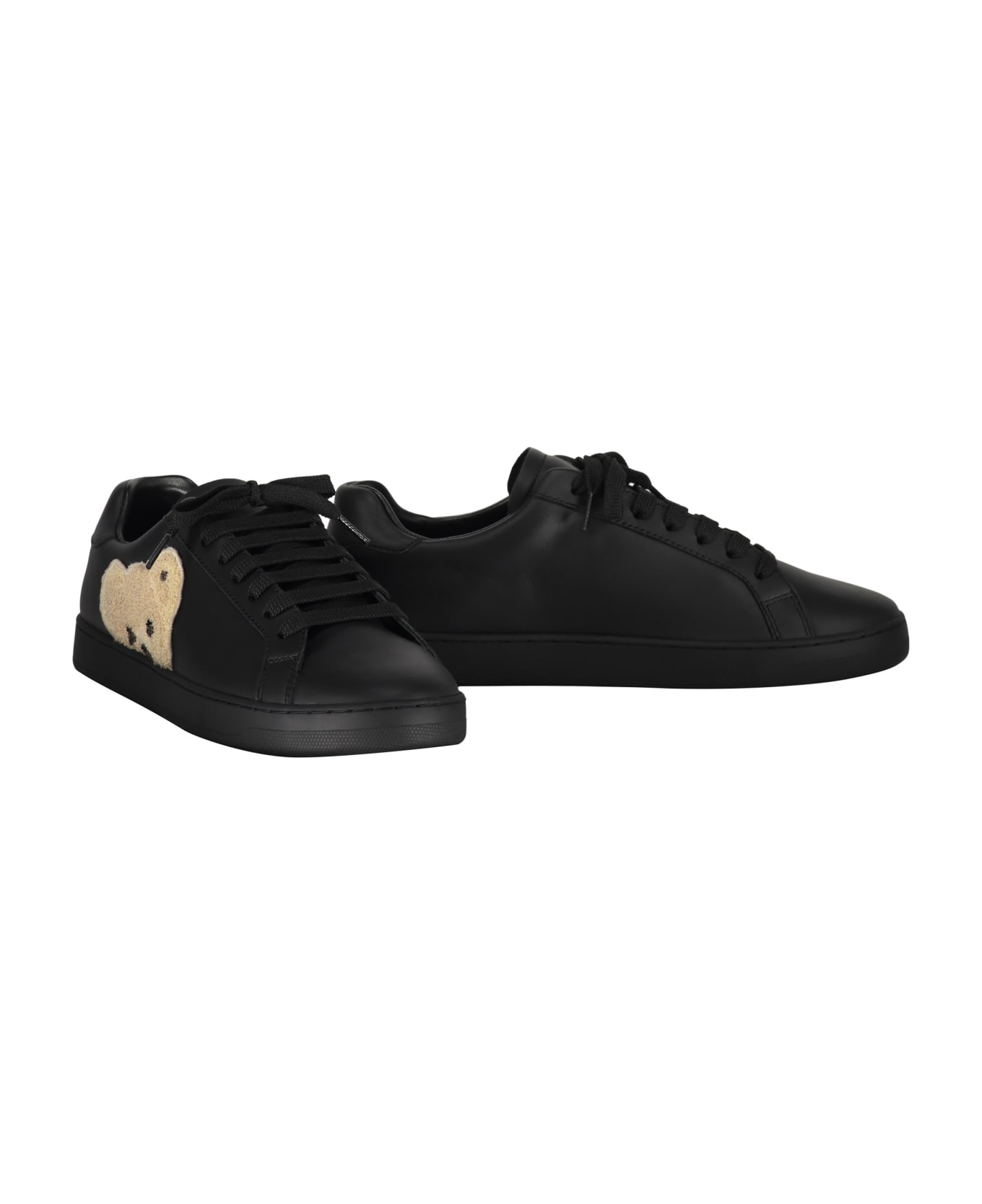 Palm Angels New Teddy Bear Leather Low-top Sneakers - black スニーカー