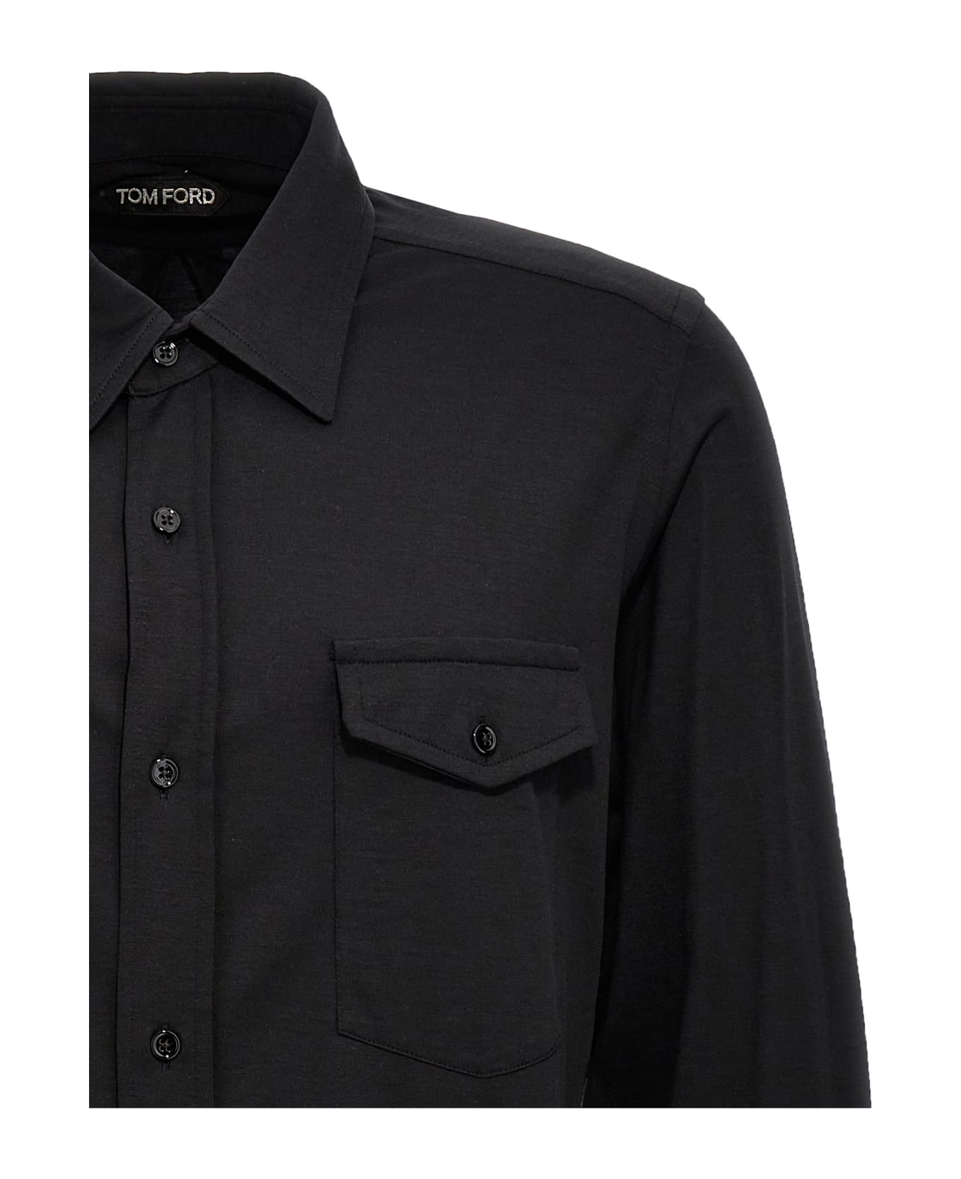 Tom Ford Silk Blend Shirt - Black  