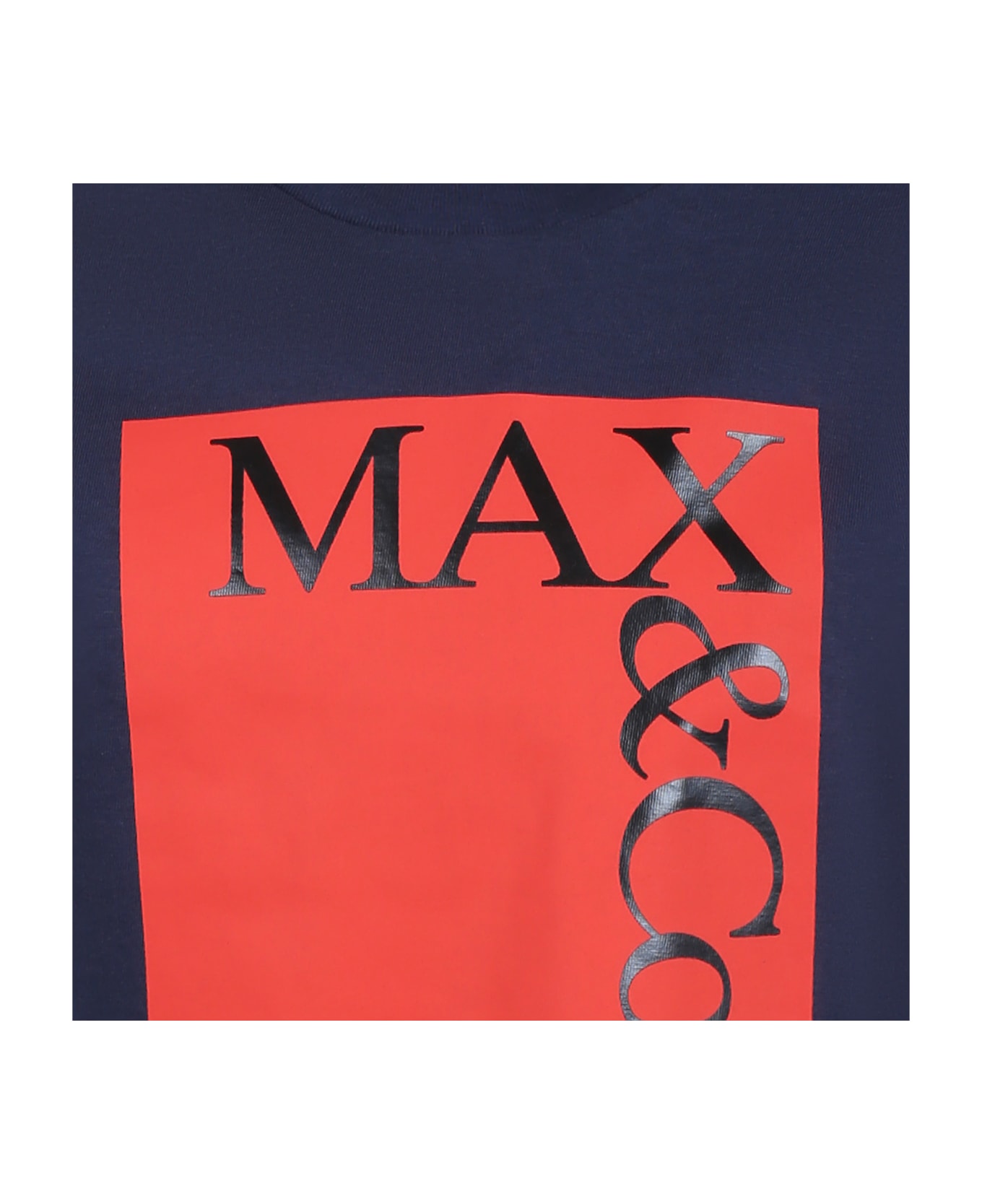 Max&Co. Blue T-shirt For Girl With Logo - Blue
