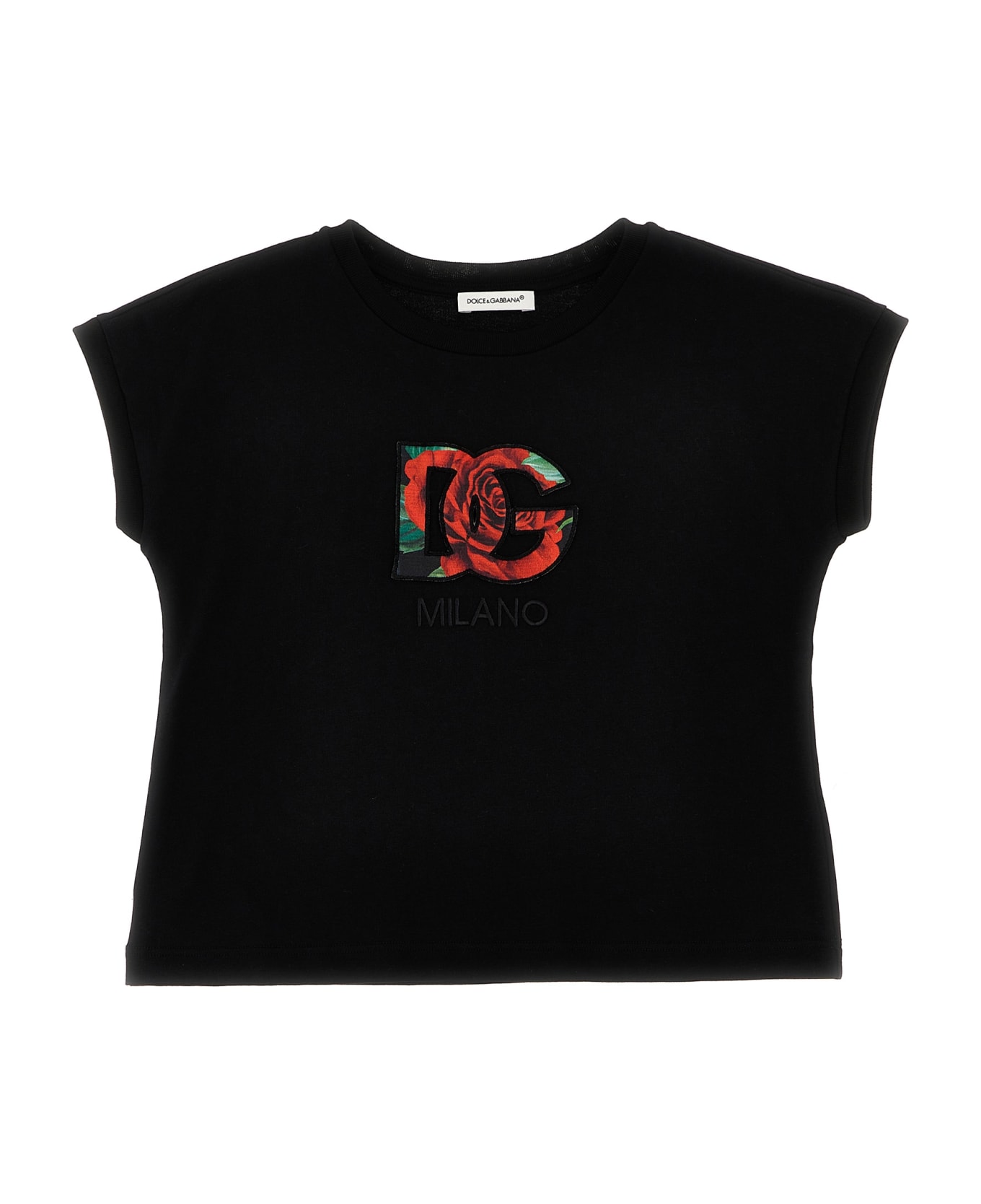 Dolce & Gabbana 'dg Rose' T-shirt - Nero