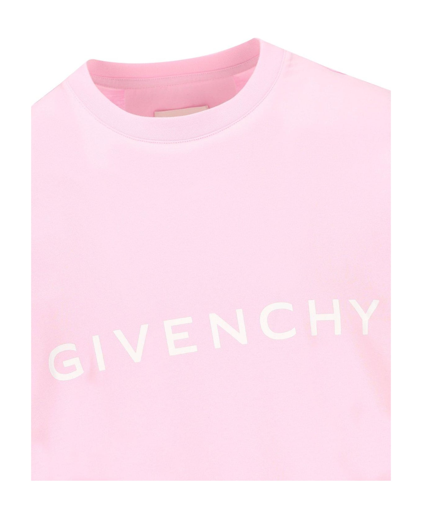 Givenchy Logo Printed Crewneck T-shirt - Rosa